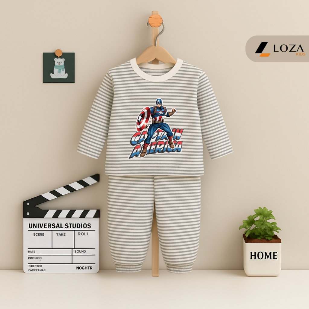 Bộ Thu -Đông kẻ bé trai in hình CAPTION - Loza Kids TK561-562_thumbnail_1