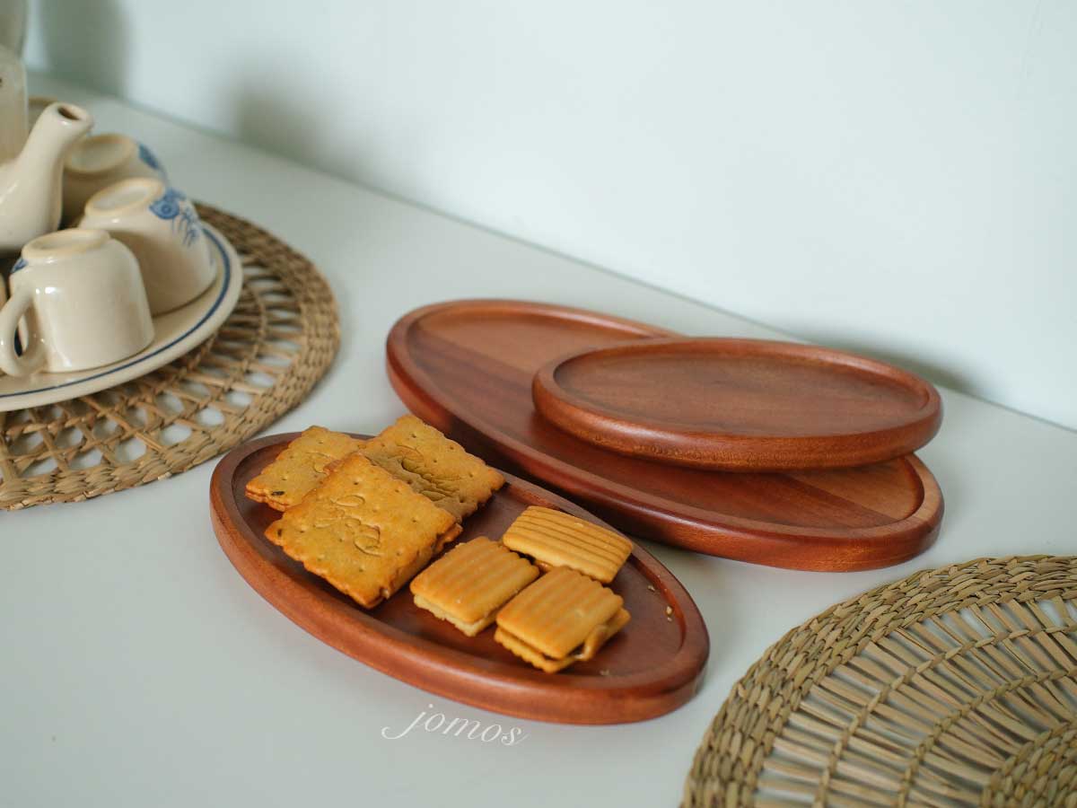 Khay gỗ hình elip 10x20 cm J000388