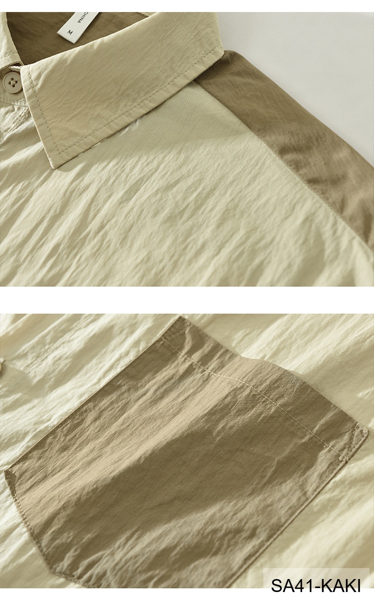 SA41 - Áo sơ mi nam tay ngắn phối màu phong cách Hàn Quốc, chất cotton thoáng mát_thumbnail_15