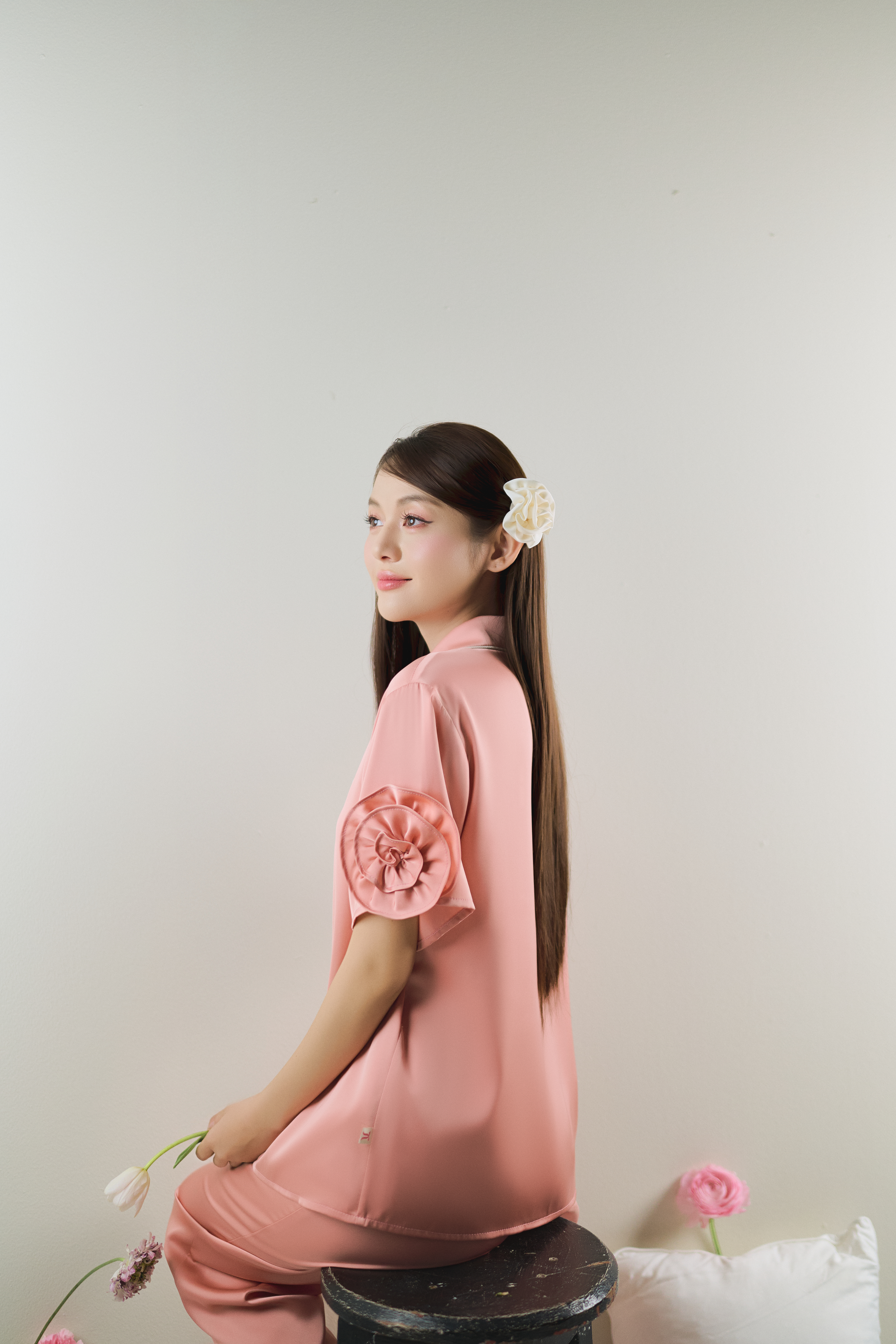 Bộ lụa áo cộc tay, quần dài BN610_thumbnail_6