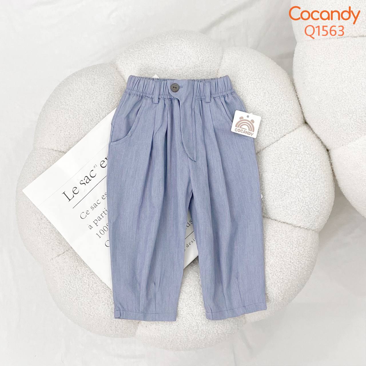 Quần dài XANH BÒ ĐẬM cạp ly gấu_thumbnail_0