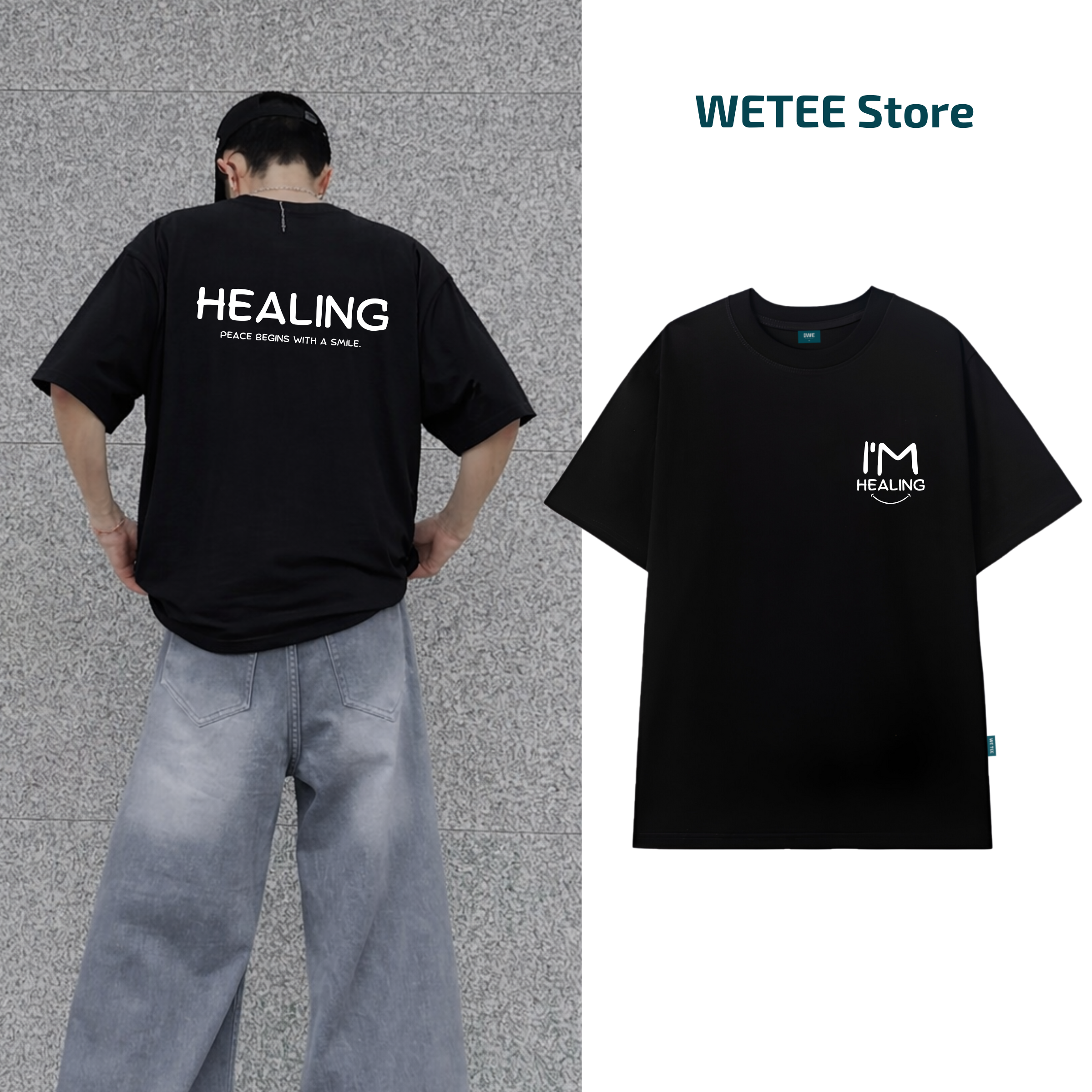 Áo thun unisex nam nữ dáng oversize rộng chữ I'm Healing local brand 𝐖𝐞 𝐓𝐞𝐞 - WU0834