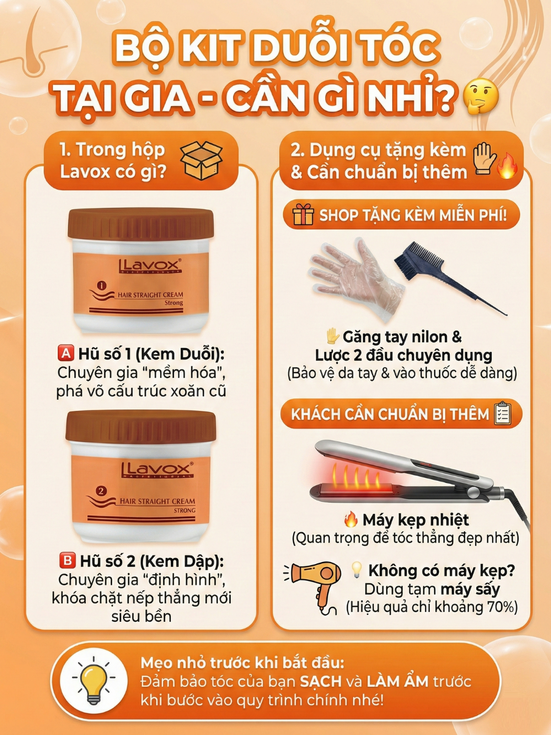 Kem Duỗi Tóc Lavox Professional Strong - Chuẩn Salon Tại Nhà, Hương Thơm Dịu Nhẹ & Tặng Kèm Bộ Dụng Cụ_thumbnail_1
