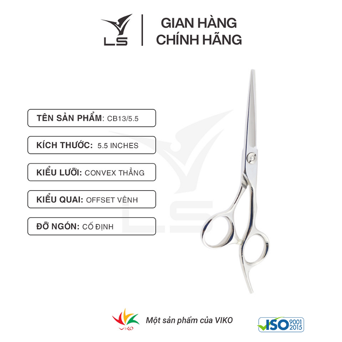 Kéo cắt tóc Viko LS CB13/5.5 bảo hành 2 năm_thumbnail_9