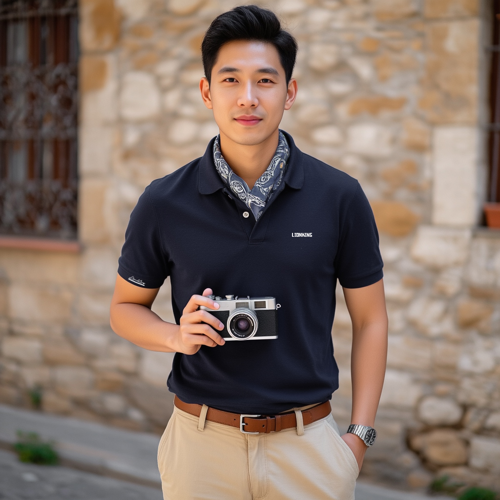 Áo polo nam form vừa 1936 Lion King vải cá sấu đứng form thoáng mát in basic_thumbnail_9