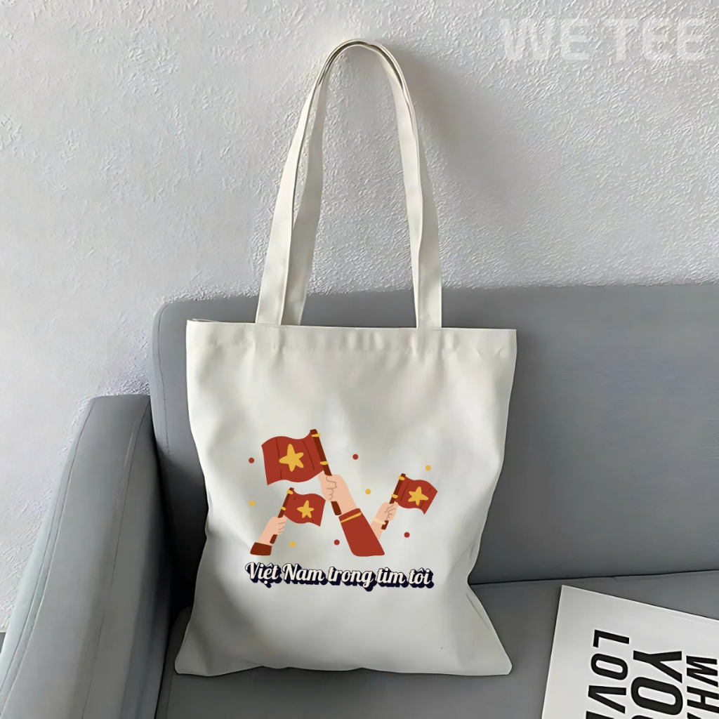 Túi tote vải canvas Tự hào tôi là người Việt Nam có khoá kéo và ngăn phụ, đi học đi chơi - TOTE19_thumbnail_17