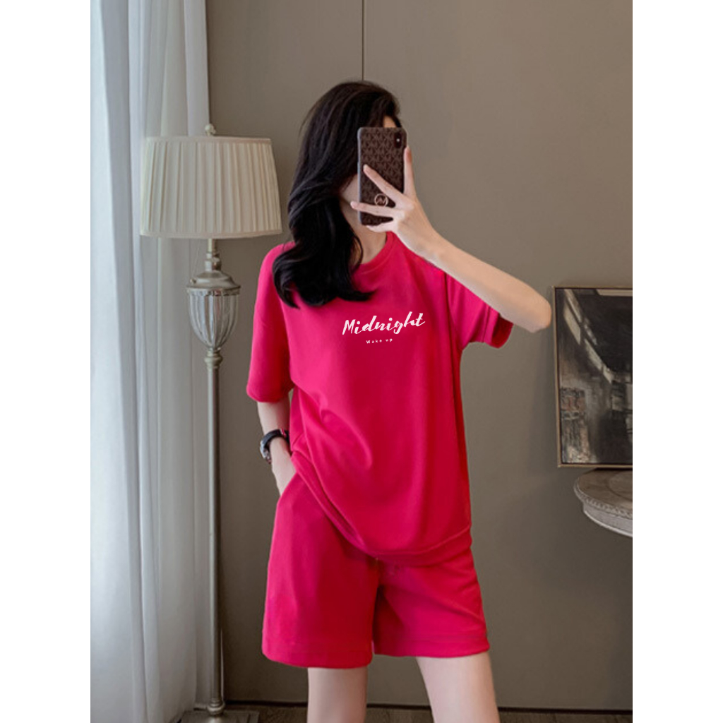 [Form Rộng] Bộ đồ nữ mùa hè Midnight - Set đồ nữ áo thun + quần đùi LOZA - BP30