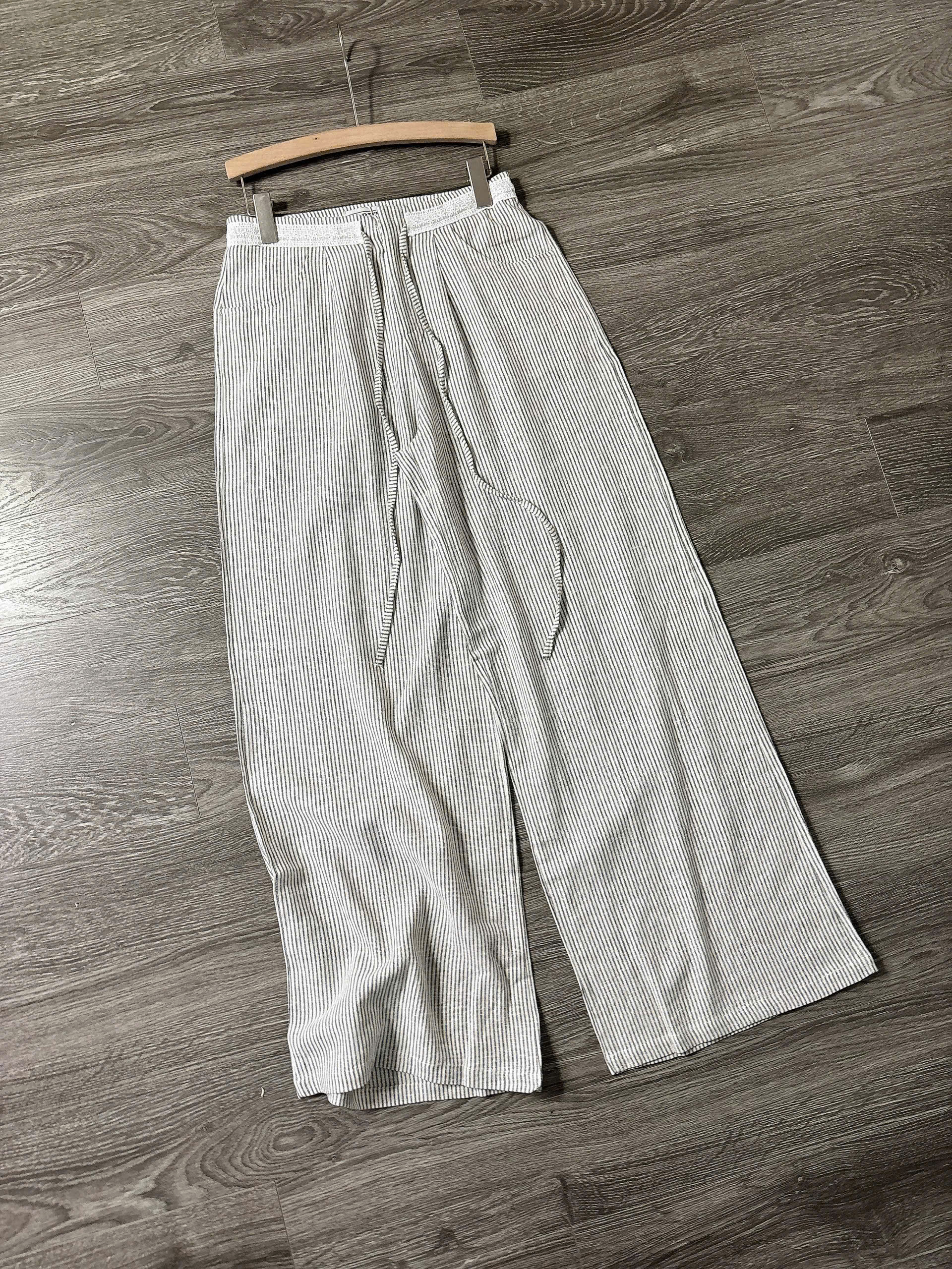 HQ46 Quần suông phối sọc