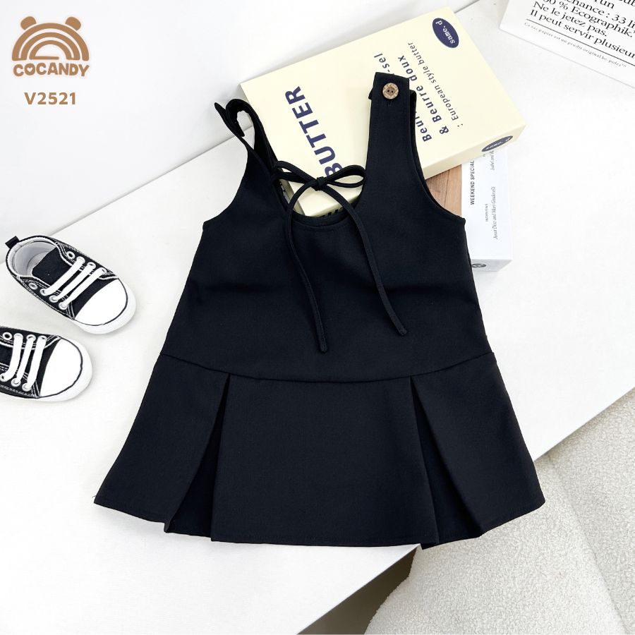 Váy 2 dây ĐEN phối nơ buộc_thumbnail_2