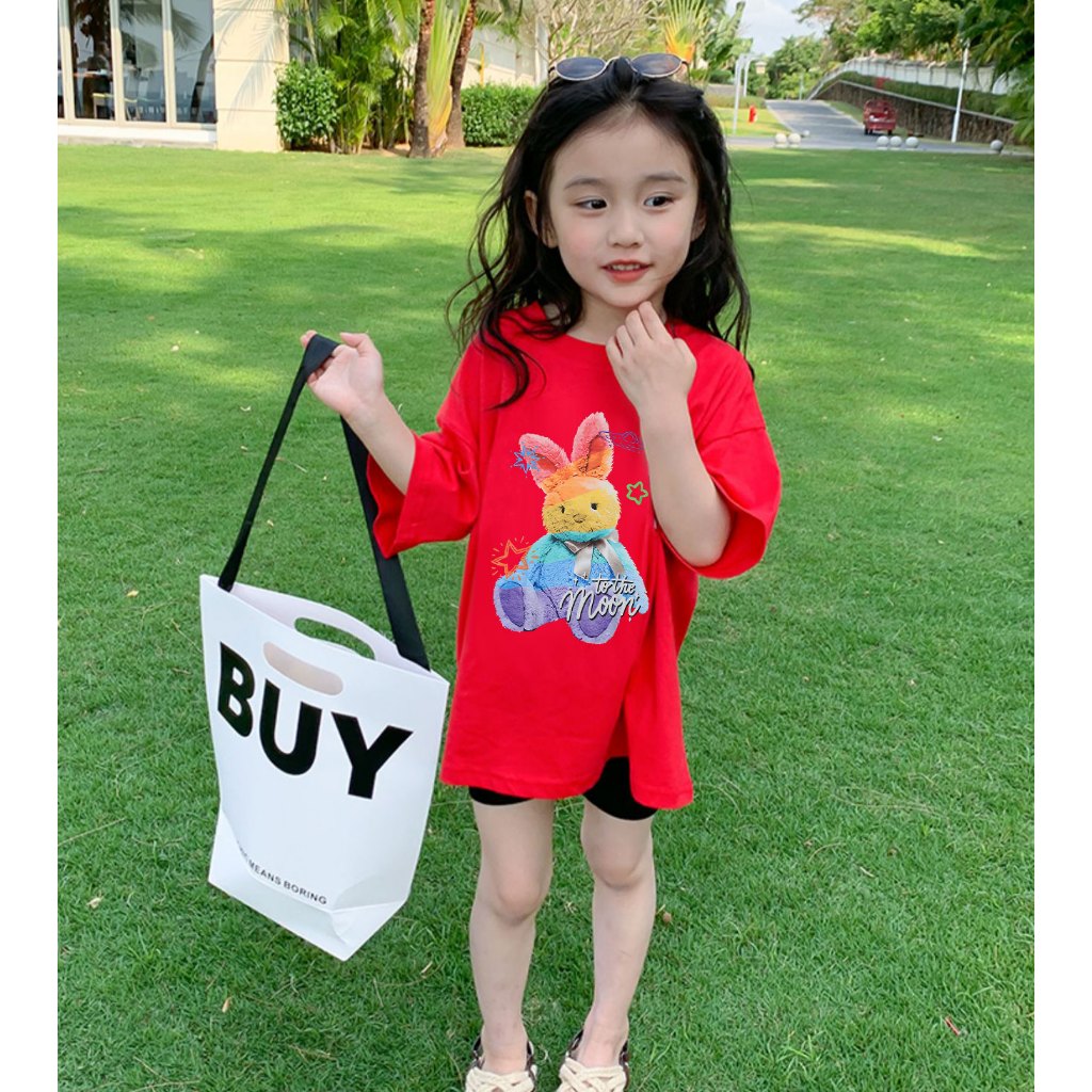 Áo thun bé gái dễ thương form rộng AED640 Miucho Kid 100% vải cotton thoáng mát basic_thumbnail_5