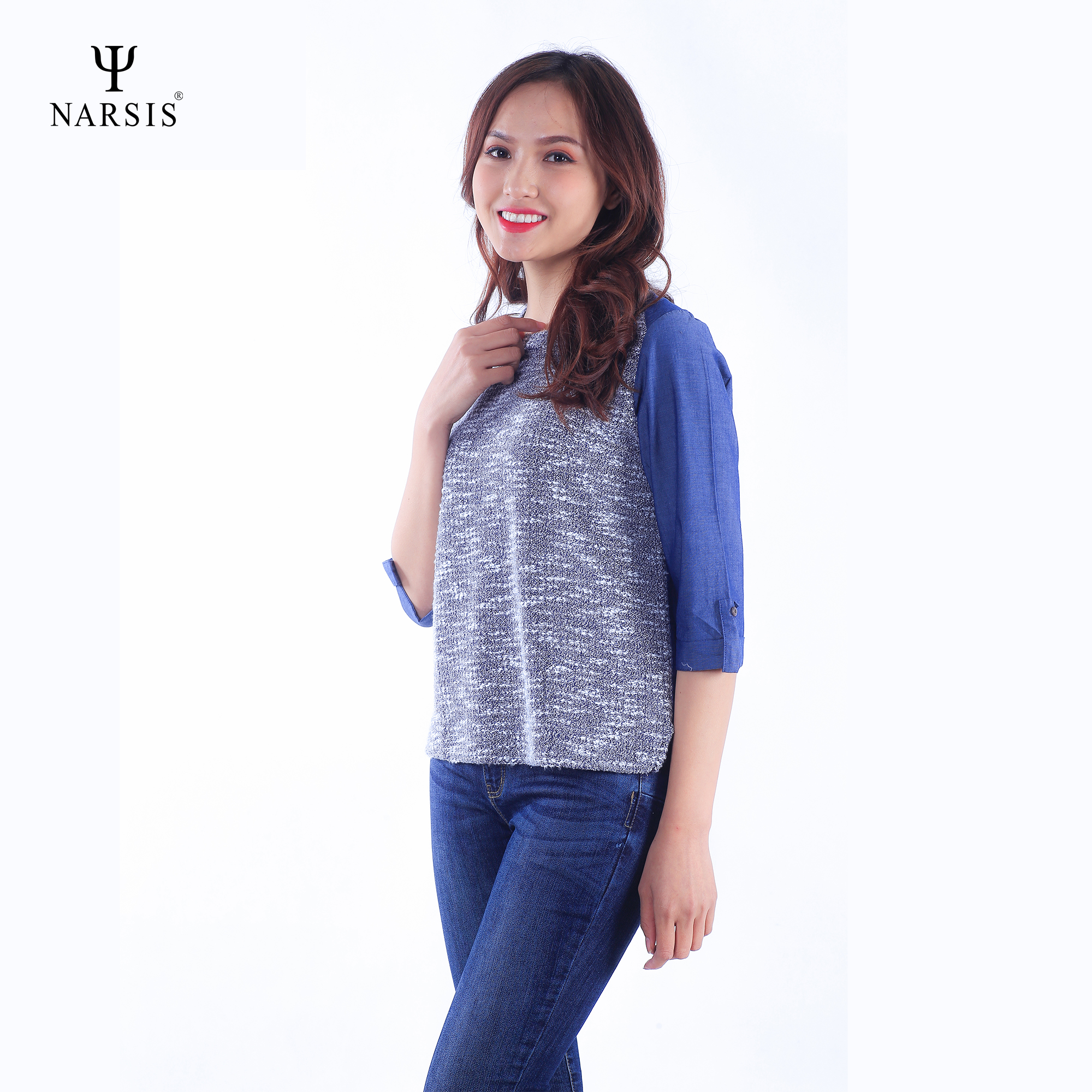 ÁO NỮ KIỂU L7093 NARSIS VẢI LEN COTTON ẤM ÁP, THOÁNG MÁT, GIỮ ẤM TỐT, MỀM MẠI, GIỮ ẤM TỐT, MỀM MẠI