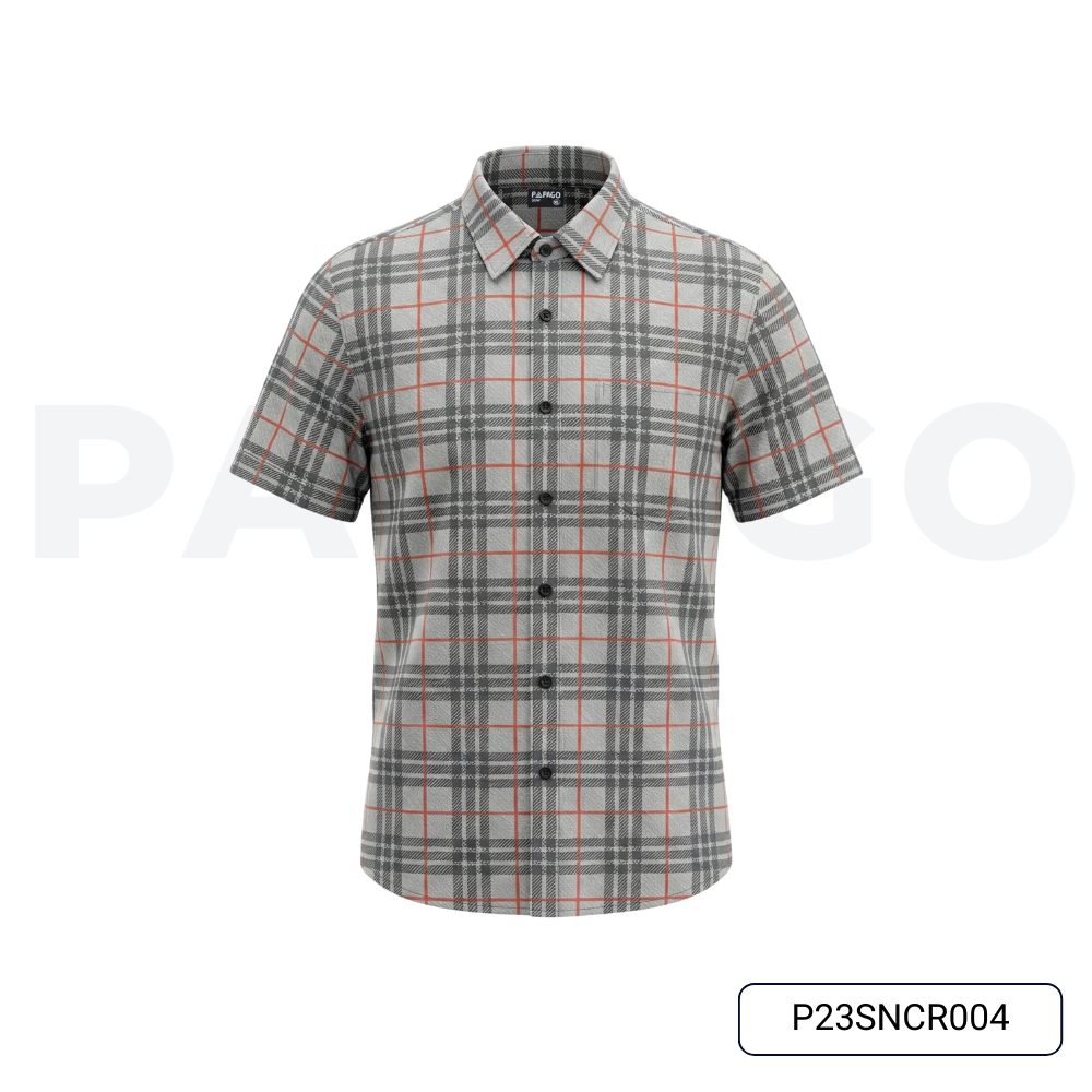 Áo sơ mi nam trung niên PAPAGO tay ngắn lai bầu vải lụa sọc caro - P23SNCR004_thumbnail_5