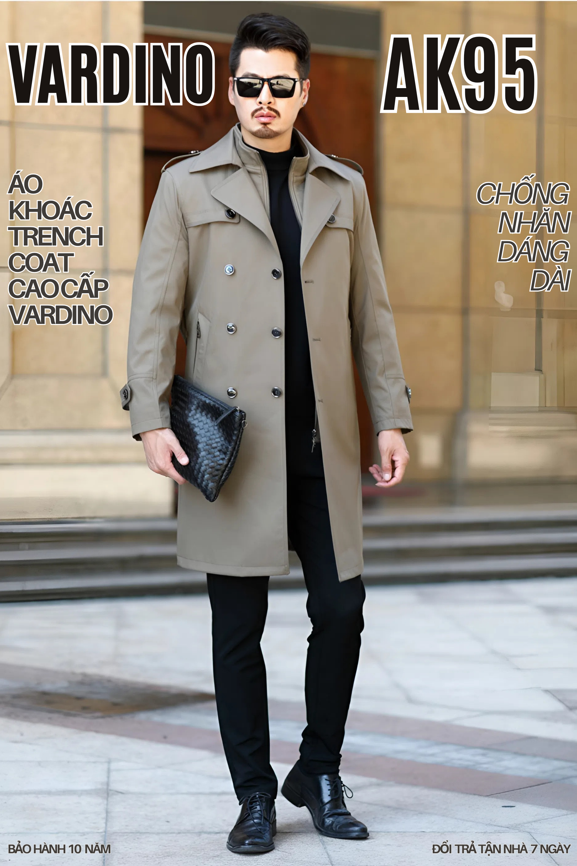 Áo khoác trench coat nam dáng dài có lót tháo VARDINO ak95_thumbnail_1
