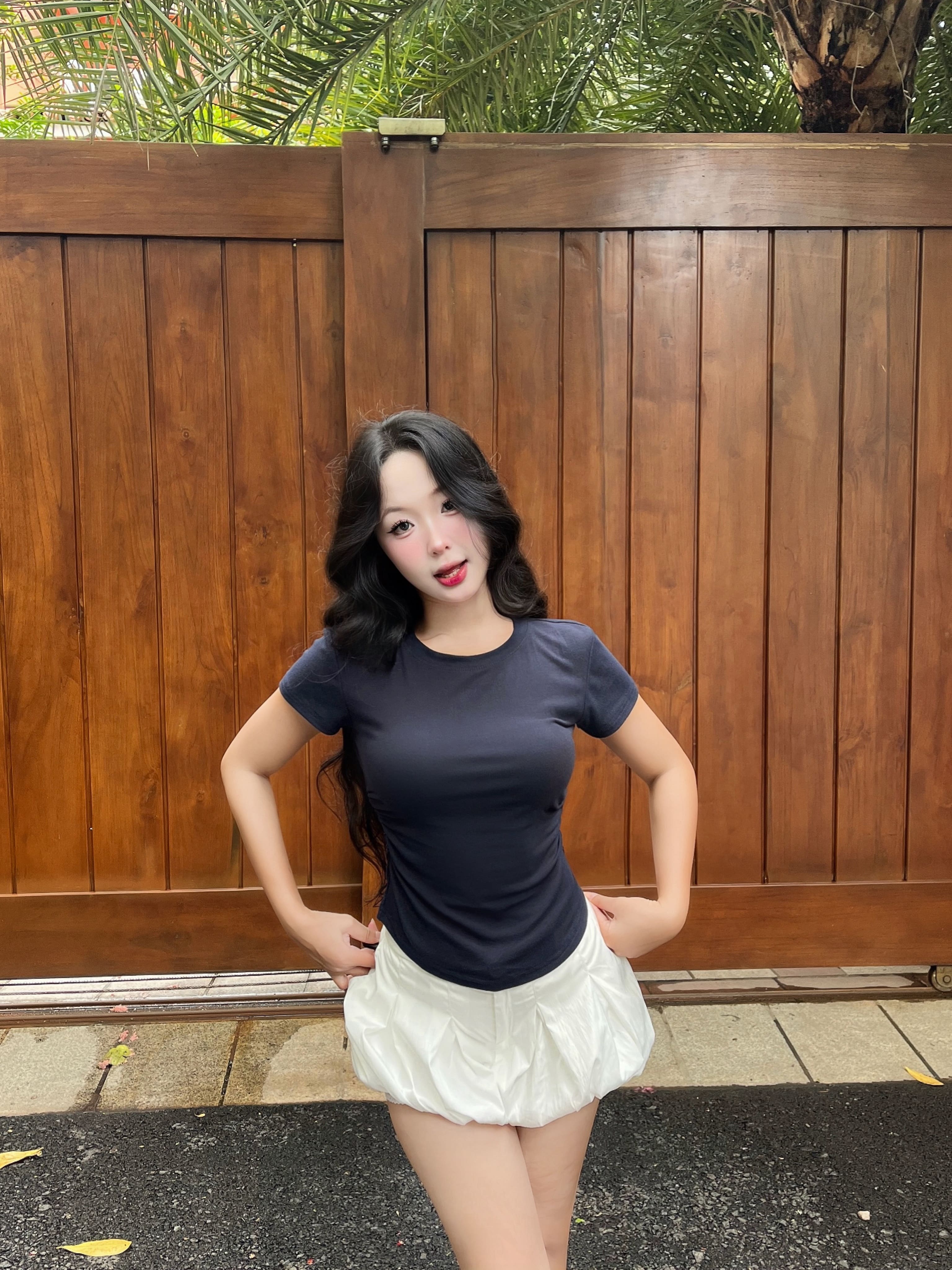 Áo thun nhún eo nữ AT00042 form regular Beezy che bụng, co giãn thoáng mát đủ màu_thumbnail_4