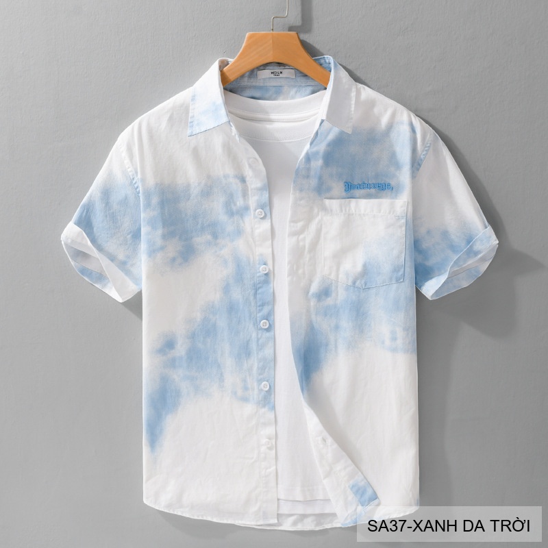 SA37 - Áo sơ mi nam tay ngắn cổ lật in hoa tie-dye phong cách Hàn Quốc mùa hè_thumbnail_10
