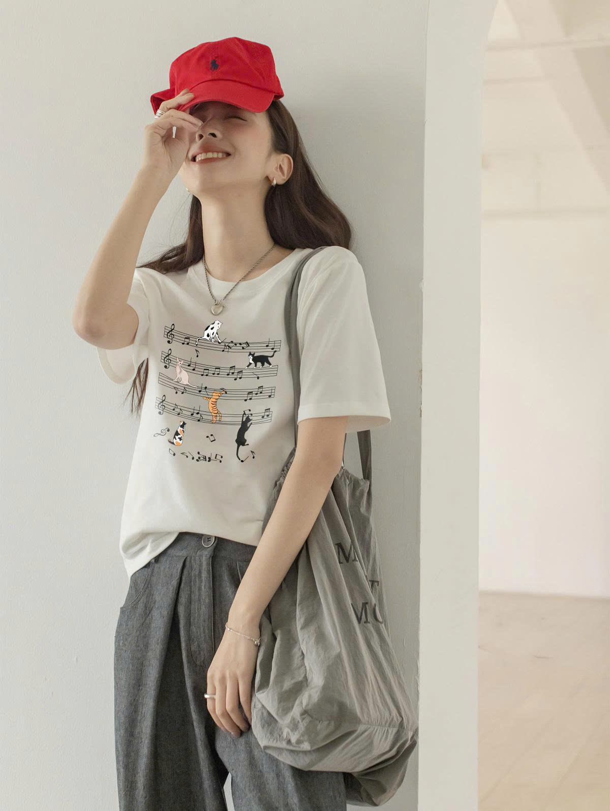 Áo thun nữ form vừa regular xinh xắn ARD2341 Miucho vải cotton thoáng mát cổ tròn in artwork_thumbnail_4