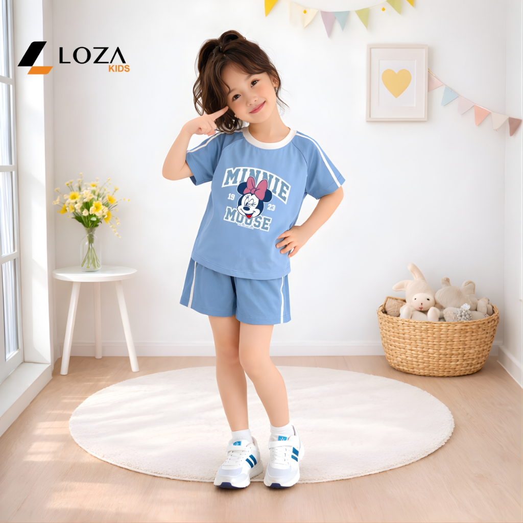 Đồ bộ bé gái phối viền hình MINNIE MOUSE  - Loza Kids BF625_thumbnail_1