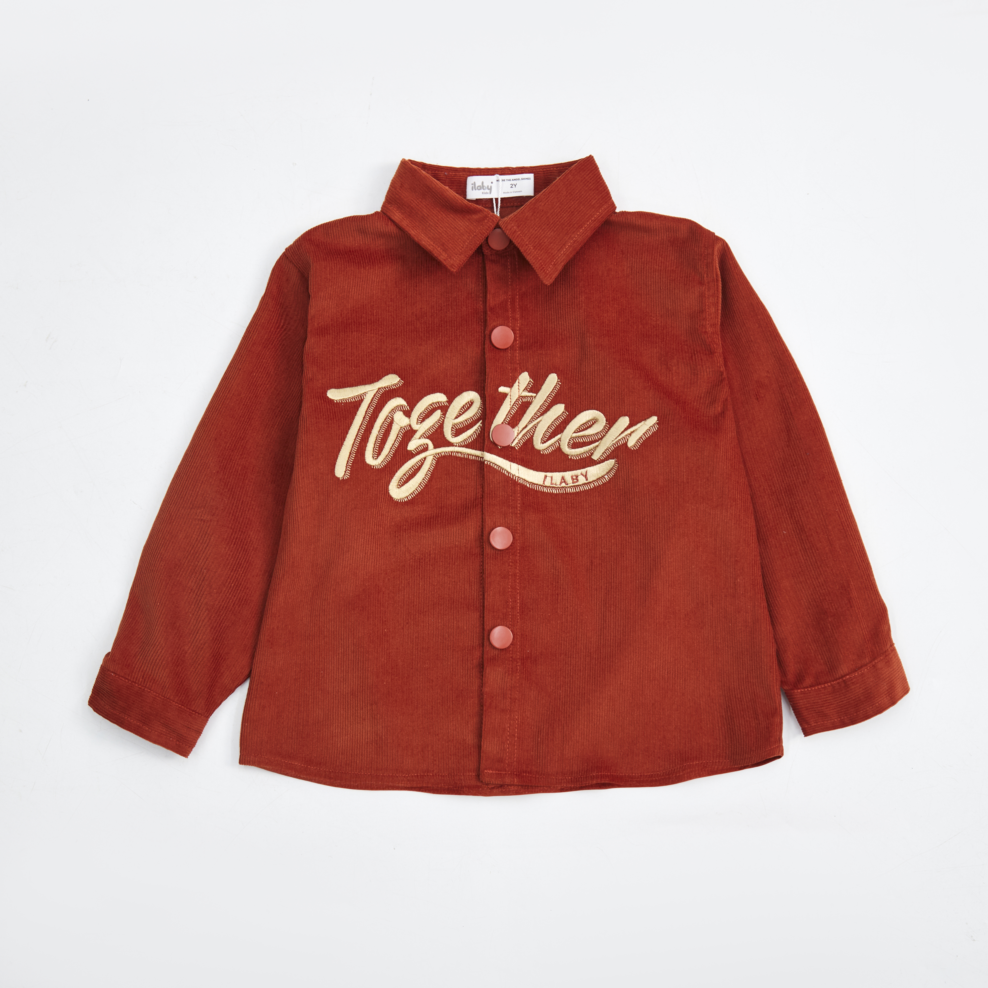 Áo sơ mi nhung thêu Together Ilaby