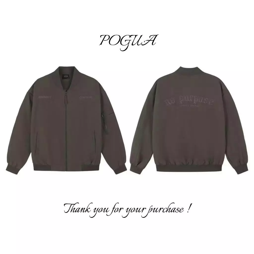 Áo khoác gió nam nữ bomber hai lớp có túi khóa họa tiết thêu nổi_thumbnail_2