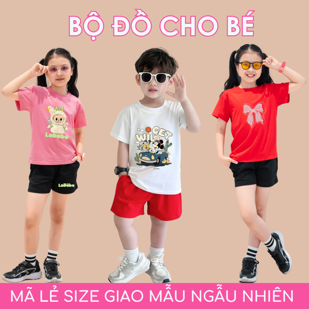 Đồ bộ bé gái lẻ size giao hình ngẫu nhiên - Quần áo bé gái, bé trai size từ 15-40kg Loza Kids XASB01