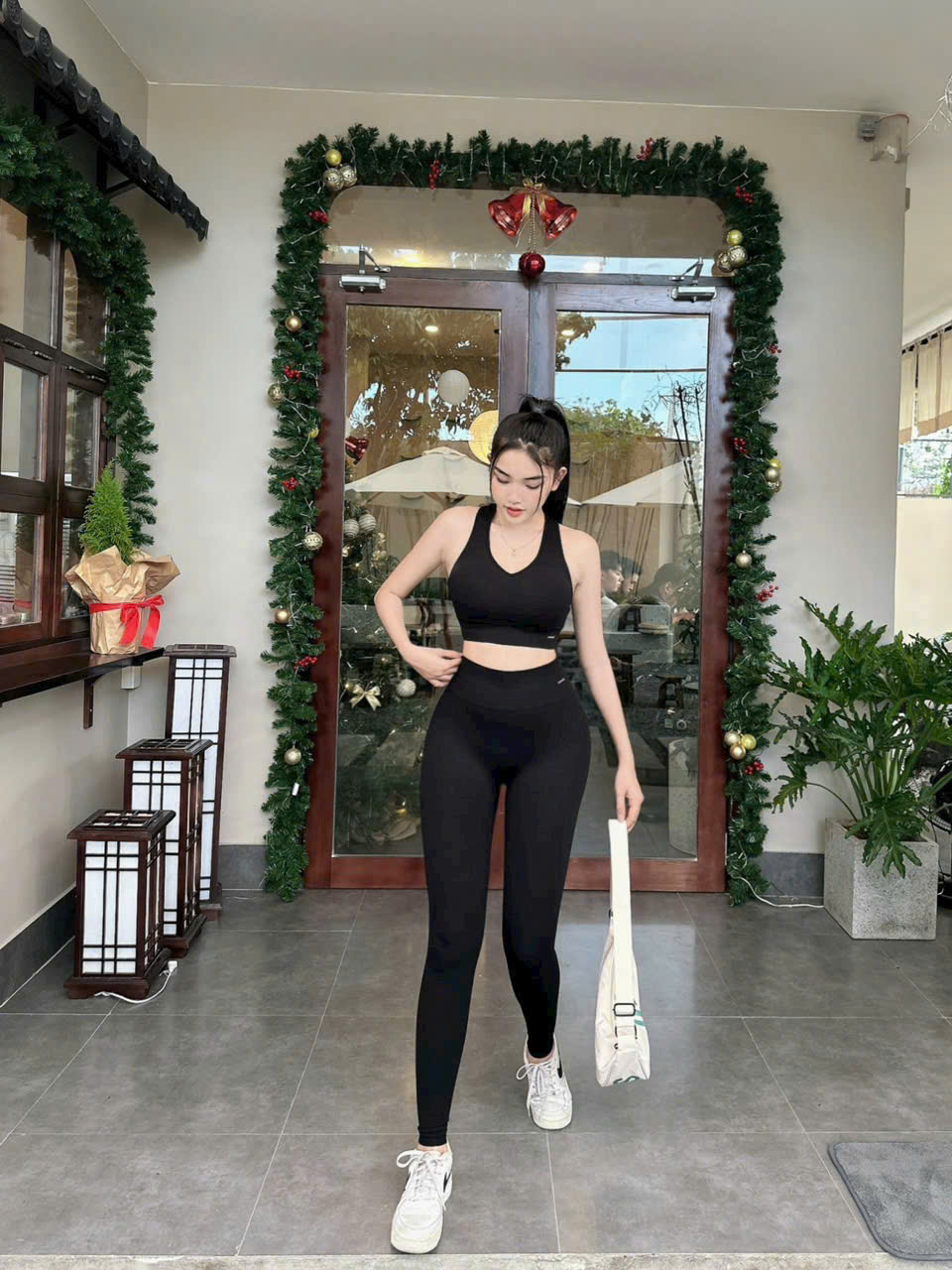 Bộ Quần Áo Thể Thao Tập Gym Yoga Nữ Dáng Dài Ba Lỗ Basic, Chất Dệt Mềm Mịn