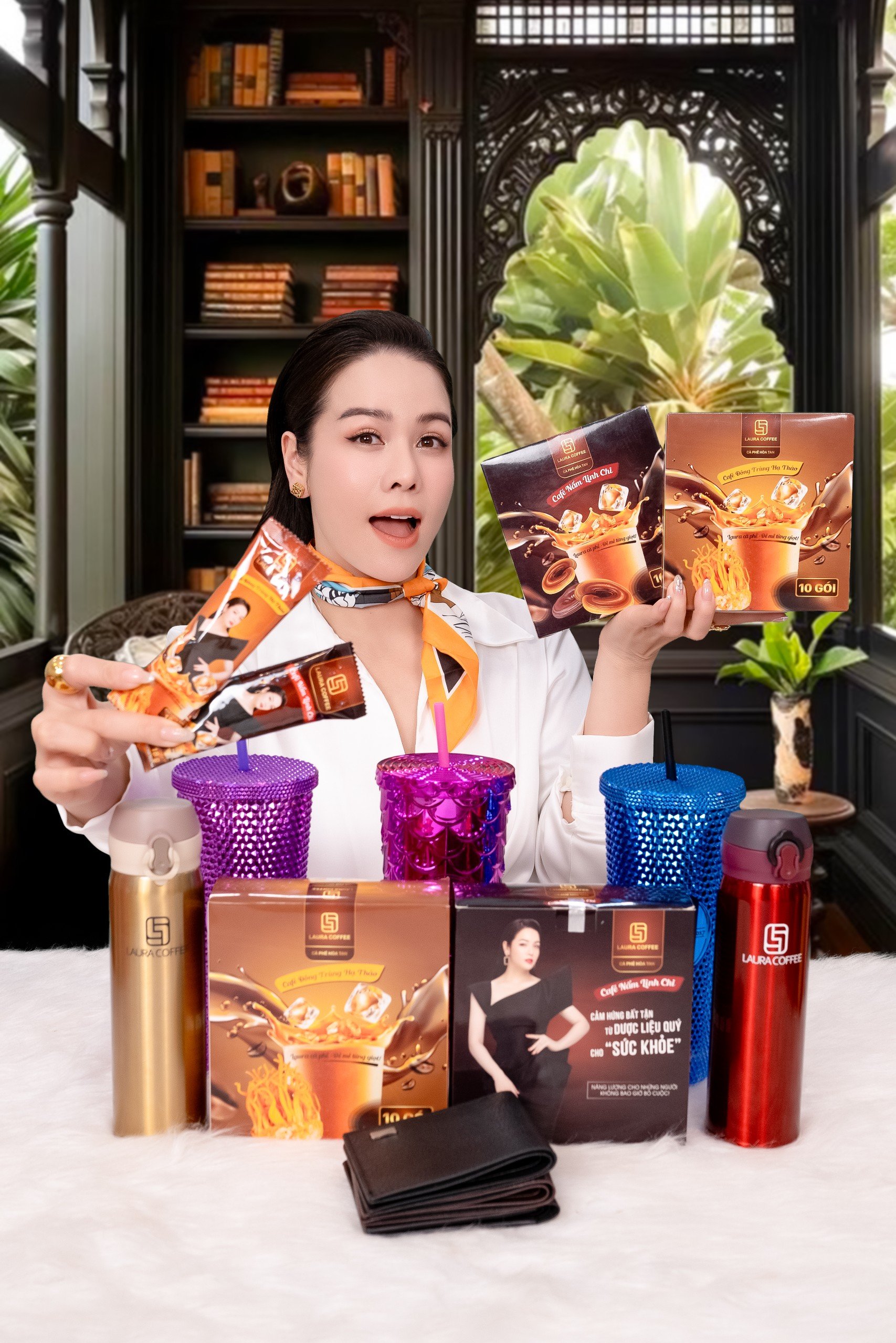 Combo 4 hộp Cà phê Tặng 1 Bình giữ nhiệt nắp bật