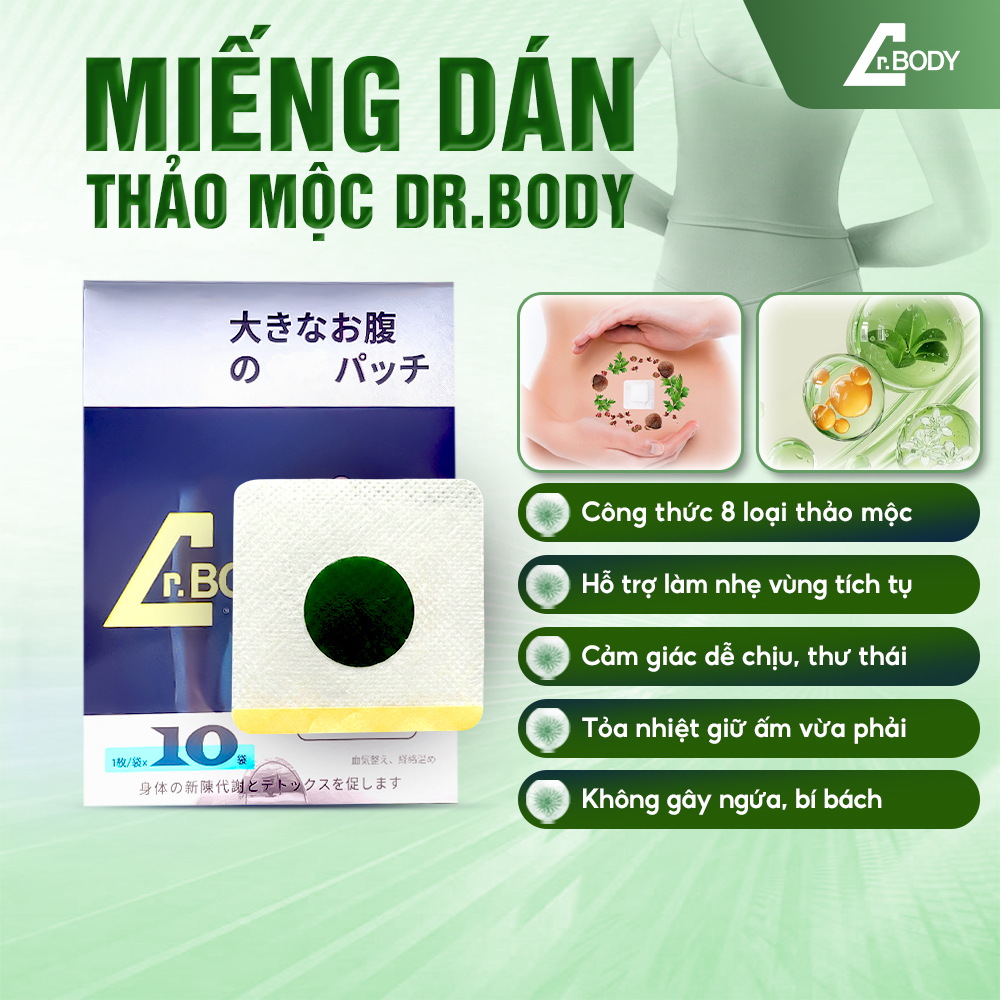 MIẾNG DÁN DR.BODY [10 Miếng/Hộp] - CHĂM SÓC NHẸ NHÀNG, GIÚP LÀM ẤM, THÀNH PHẦN THẢO MỘC TỰ NHIÊN, TẬN HƯỞNG CẢM GIÁC THOẢI MÁI MỖI NGÀY