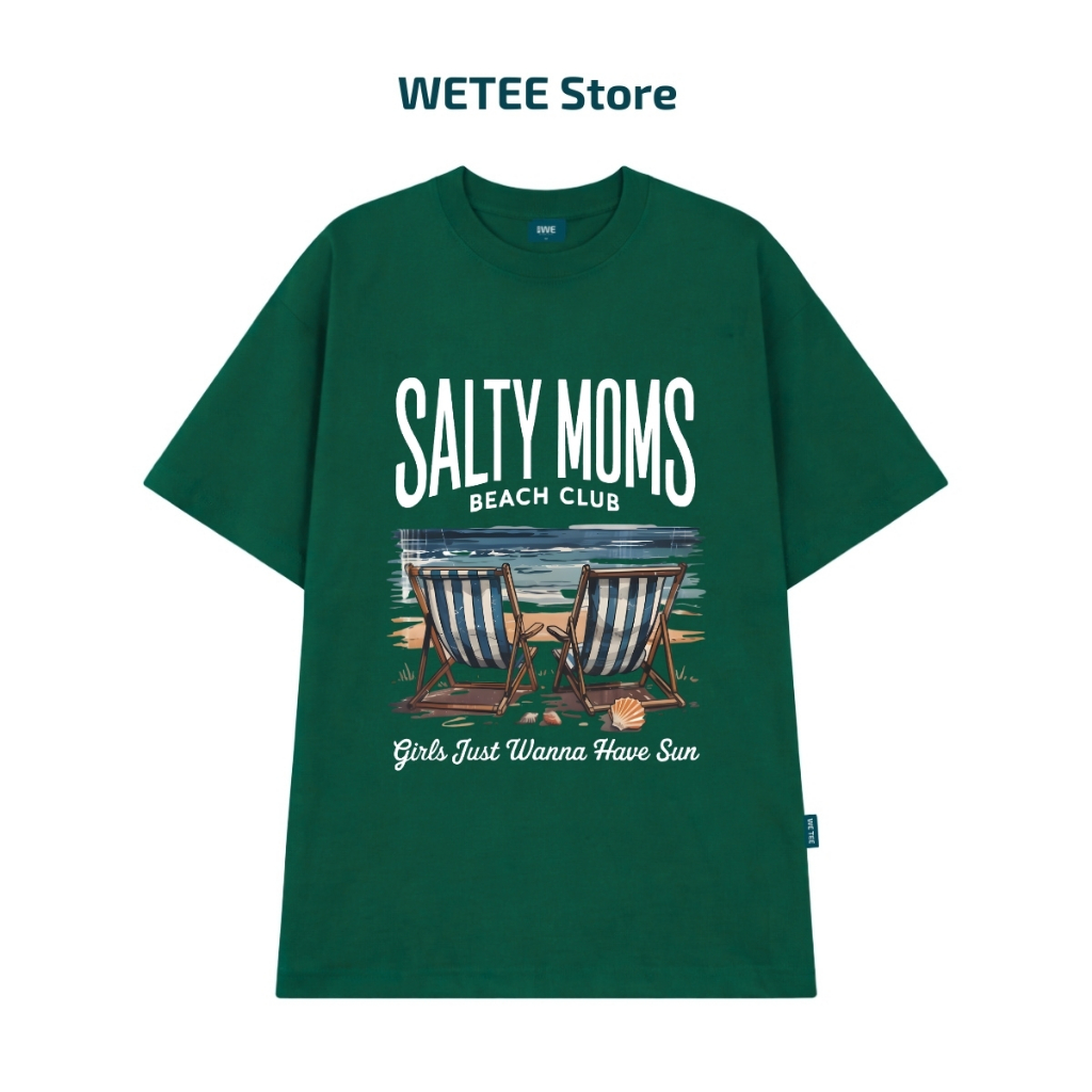 Áo thun unisex UX30-1178 chữ SALTY MOMS ghế trên biển  dáng oversized local brand WETEE_thumbnail_9