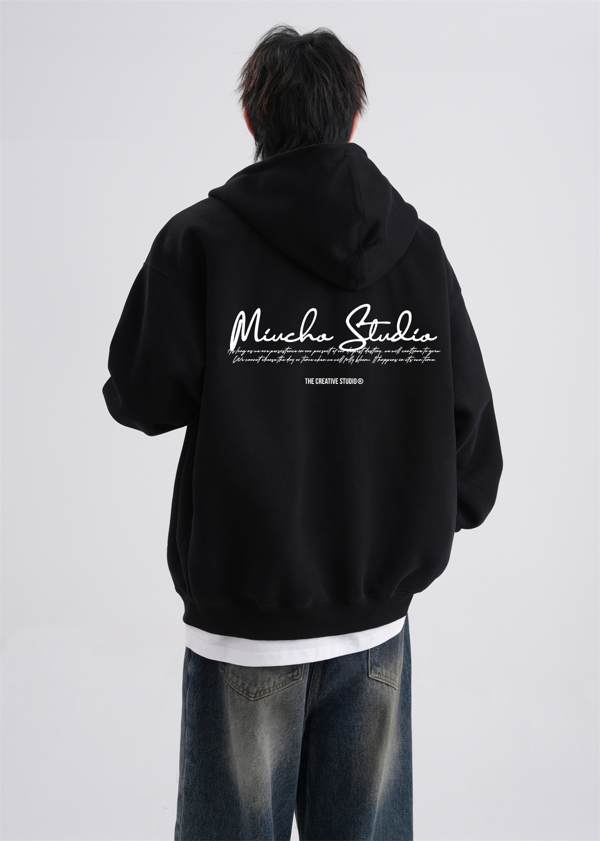 Áo hoodie zip nam local brand form rộng HZD1581 Miucho Club vải nỉ chân cua dày dặn mũ rộng in basic_thumbnail_2