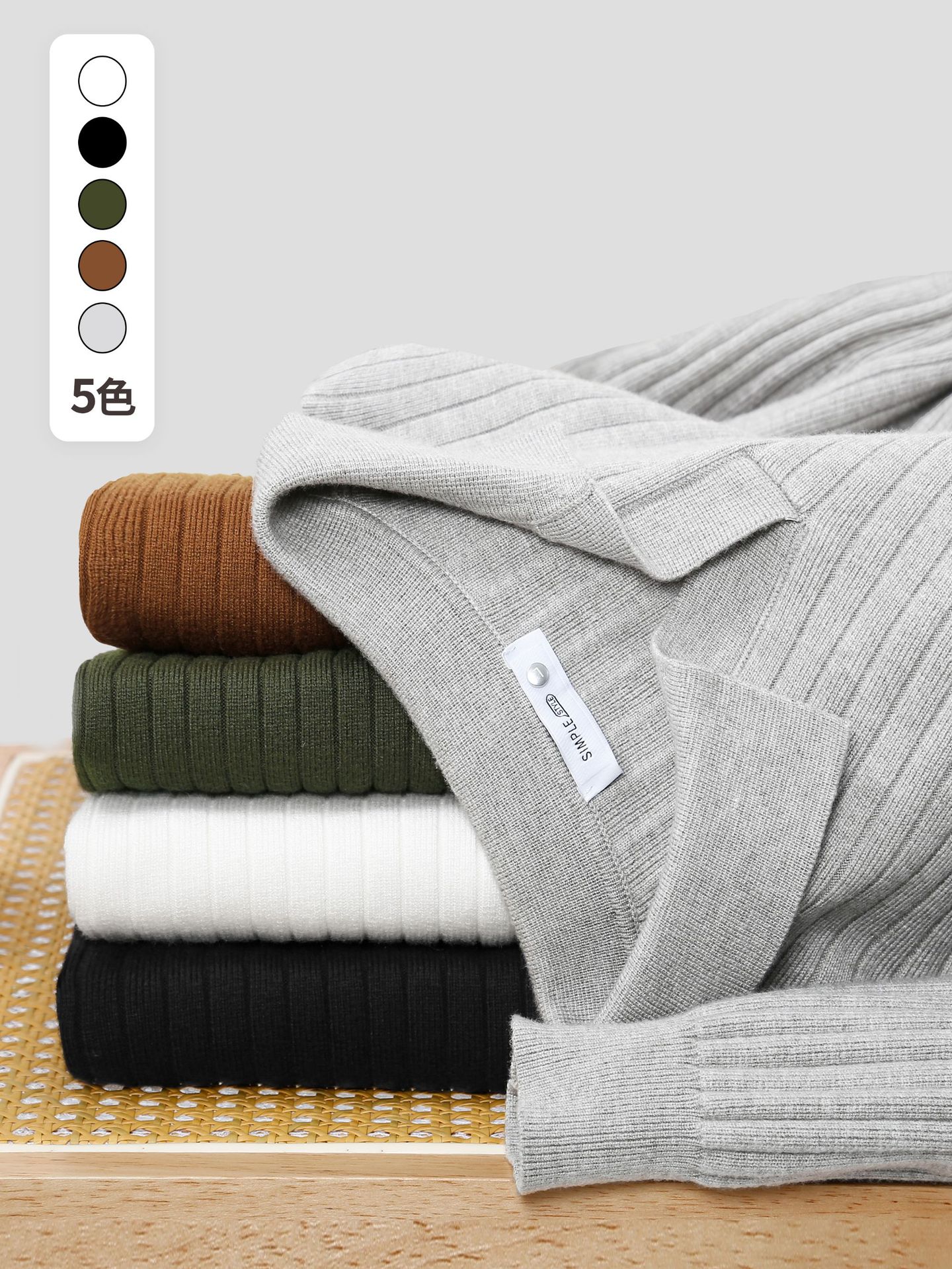 Áo len polo gân SIMPLE STYLE_thumbnail_6