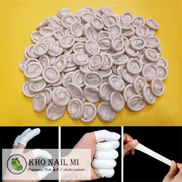 Set 200 bao ngón tay cao su làm nail và phun xăm thẩm mỹ chuyên dụng