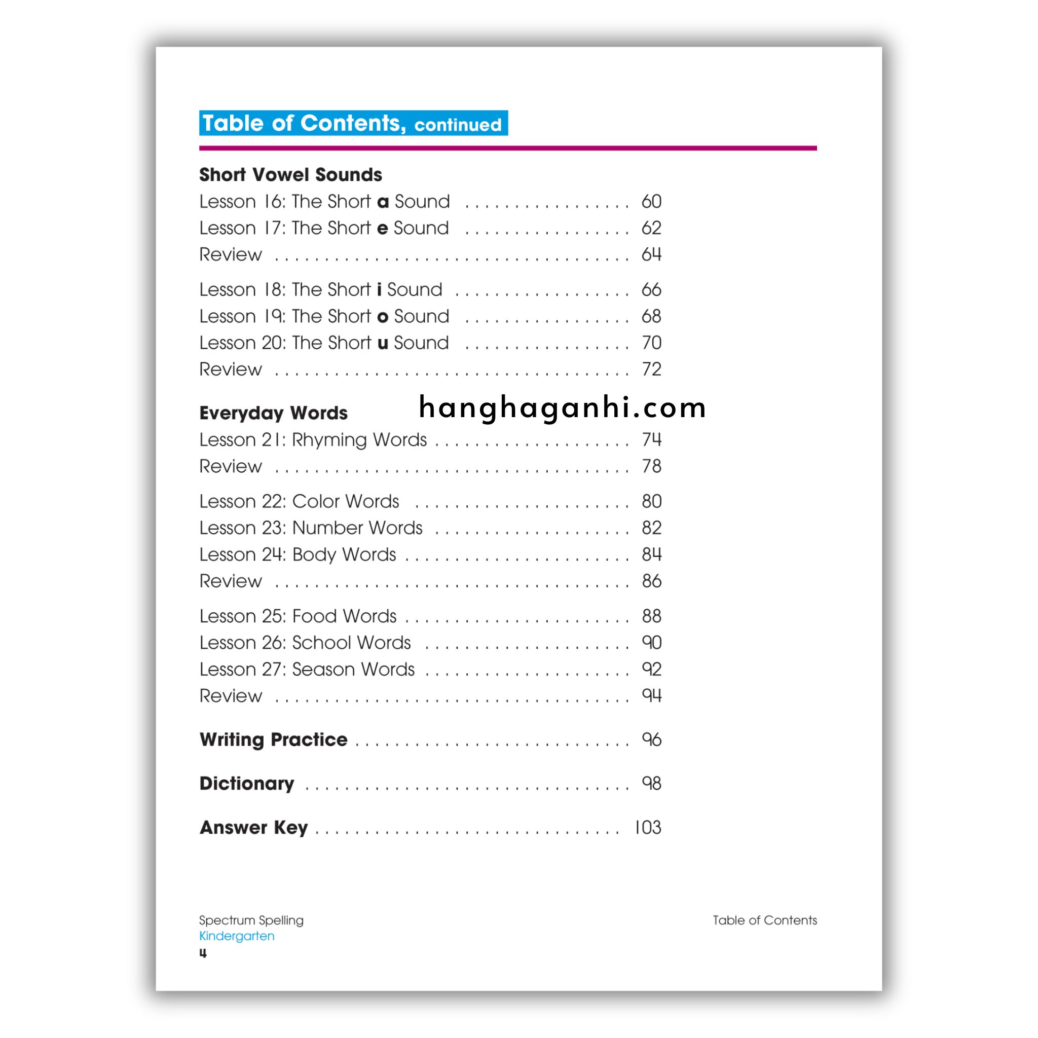 Sách Spectrum Spelling Workbook Grade K_thumbnail_2