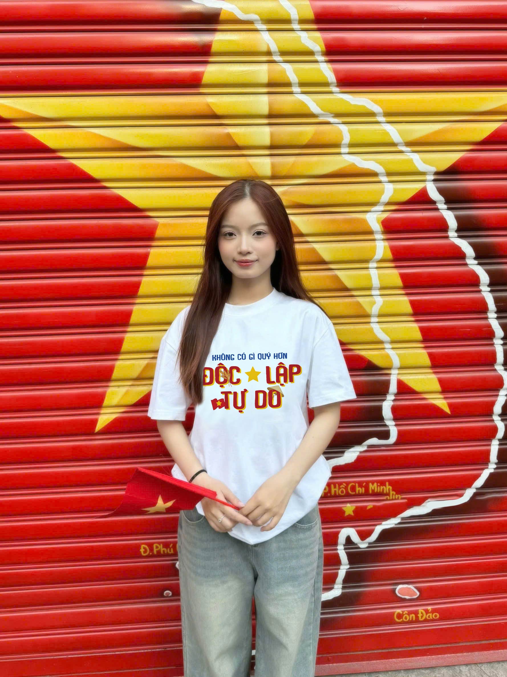 Áo thun Việt Nam tôi yêu form rộng 2211 Miucho cổ tròn vải cotton 4c 220gsm thoáng mát in mix_thumbnail_3