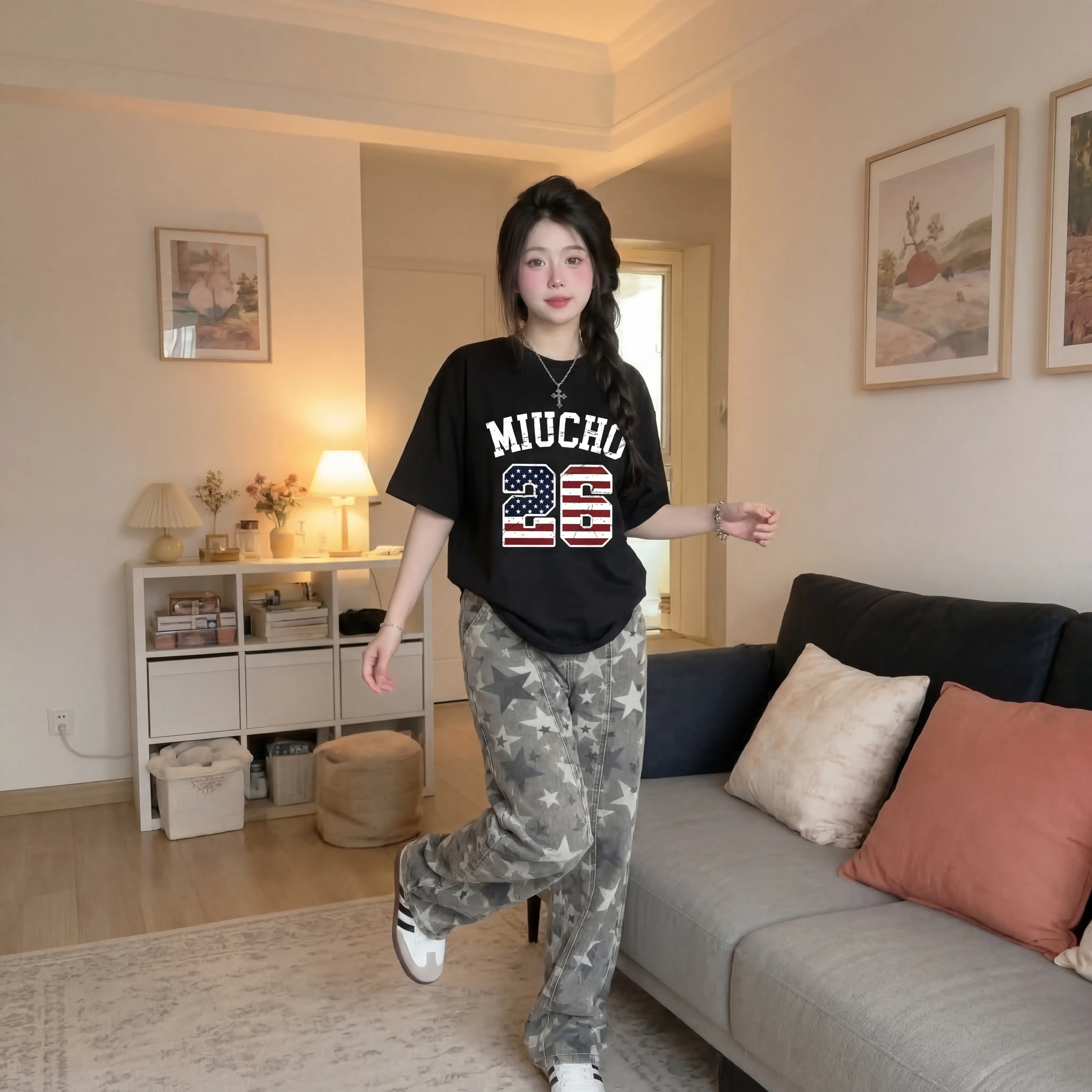 Áo thun boxy nam nữ tay ngắn cá tính Miucho 3480_thumbnail_2