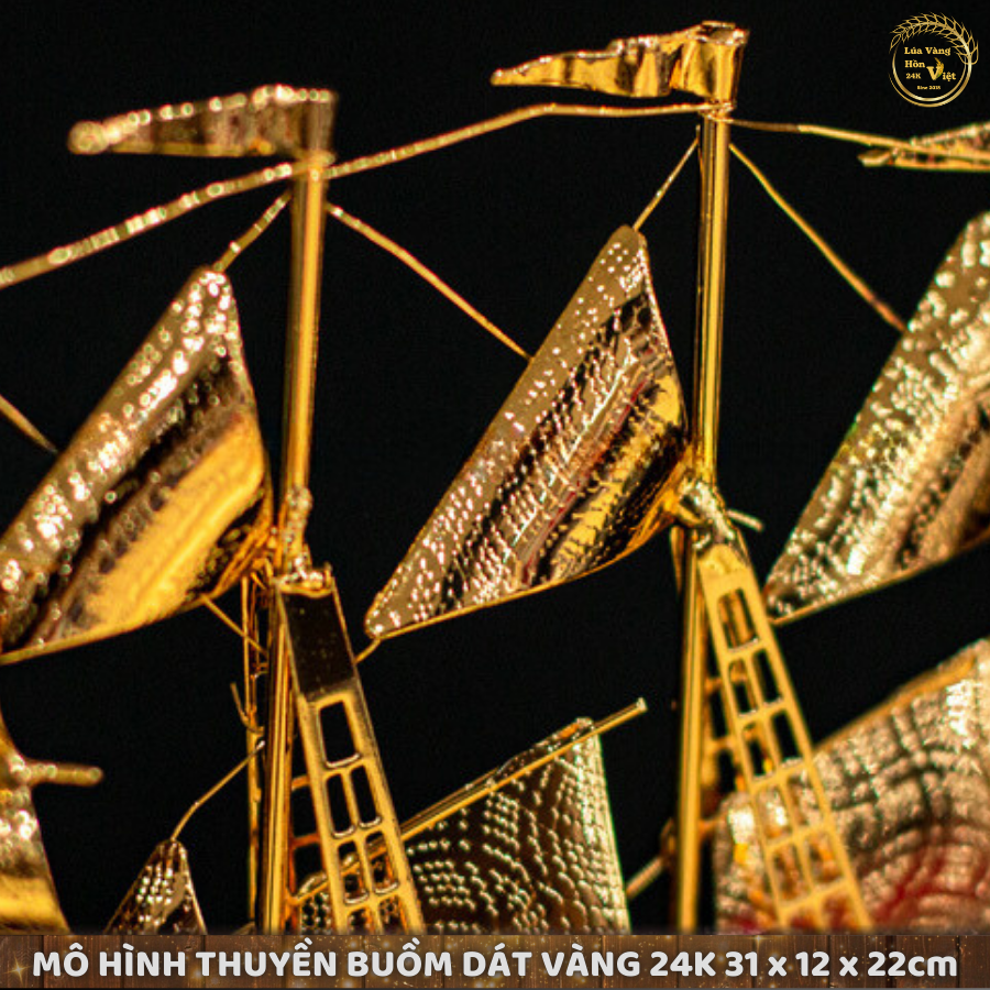 THUYỀN BUỒM DÁT VÀNG 24K 31x12x22cm_thumbnail_5