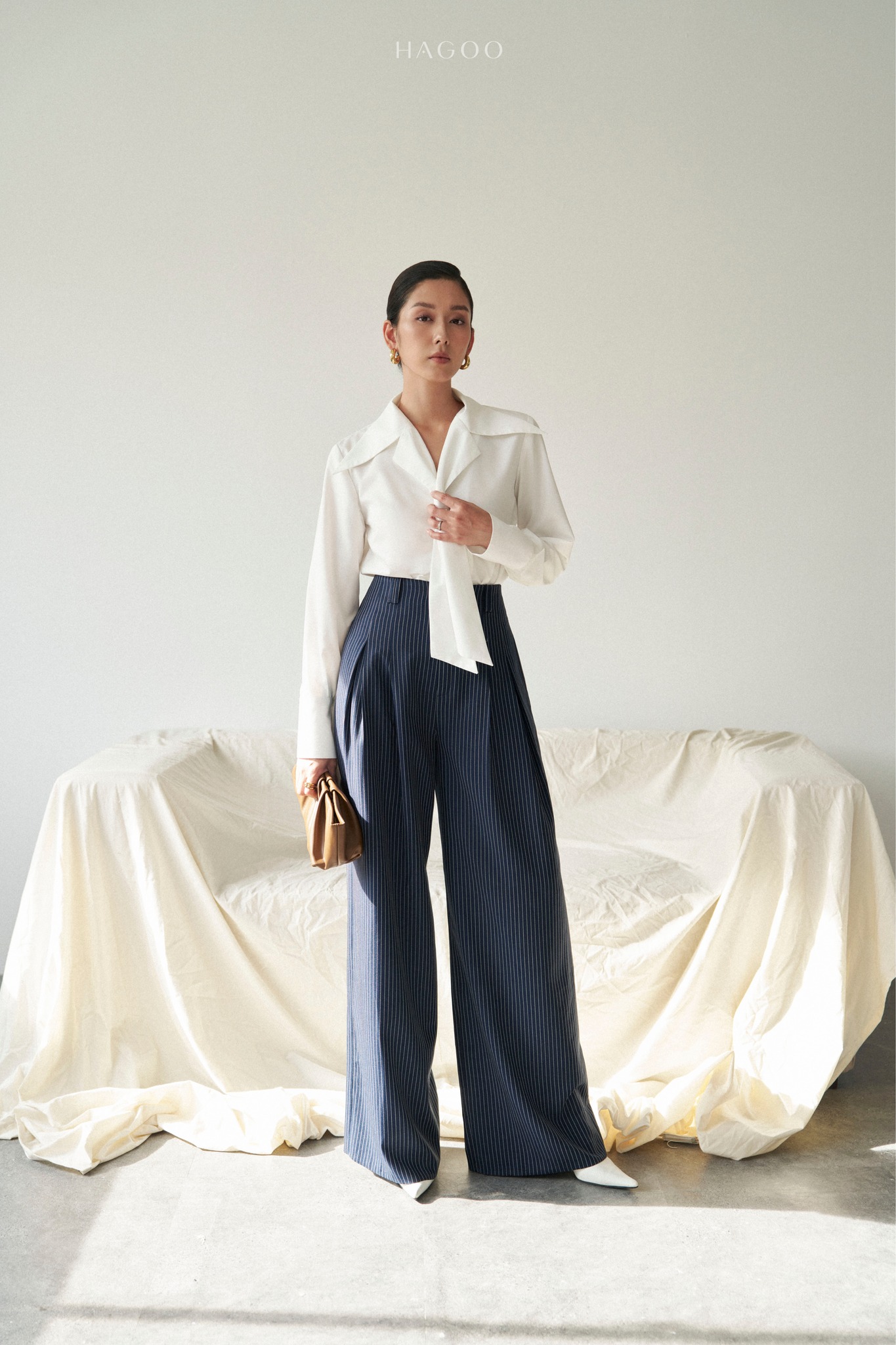 Quần ống suông cạp cao ly súp HAGOO