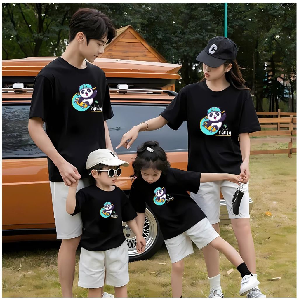 Áo phông gia đình in hình Gấu trức - Áo thun đồng phục gia đình 3-4-5 người - Loza GĐ3042_thumbnail_2