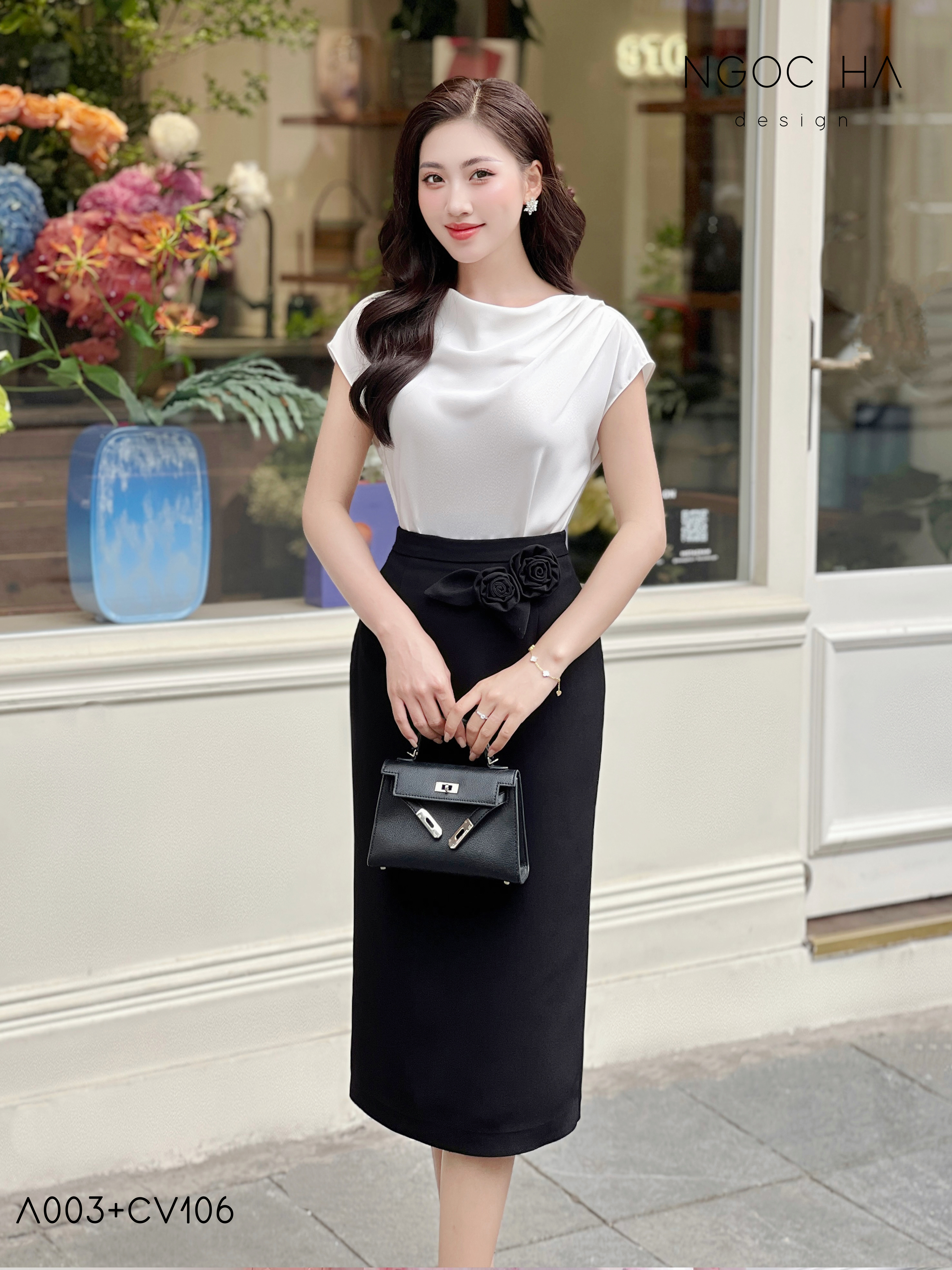 Mely Top_ Áo Lụa Cổ Đổ Rớt Vai A003_thumbnail_5