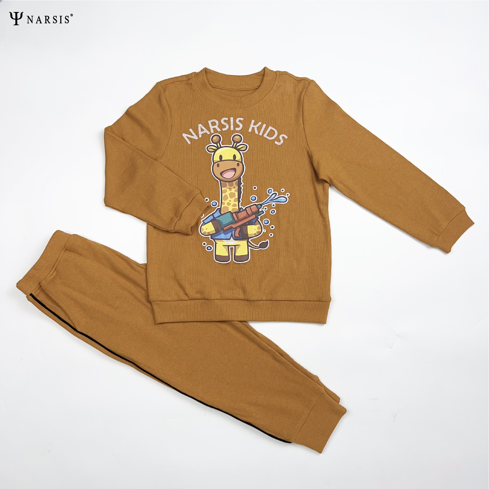 Bộ bé trai thu đông Narsis KE2116 dài tay, phối màu nổi bật, chất cotton ấm áp.