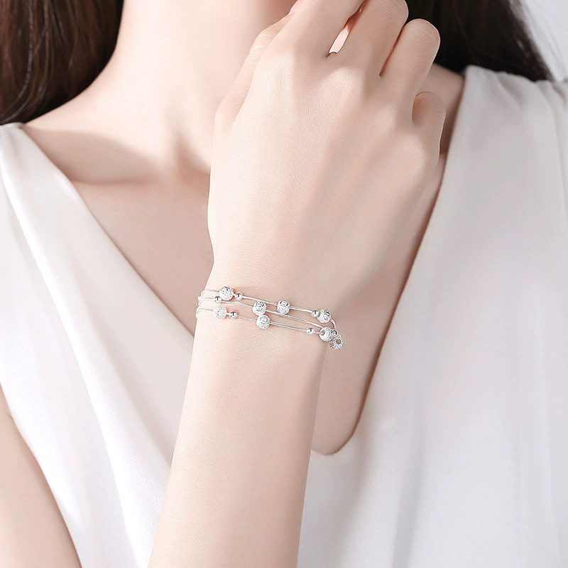 Vòng Tay Kim Cương Nhân Tạo Đính Hạt Tròn – Thiết Kế 3 Lớp Sang Trọng_thumbnail_2