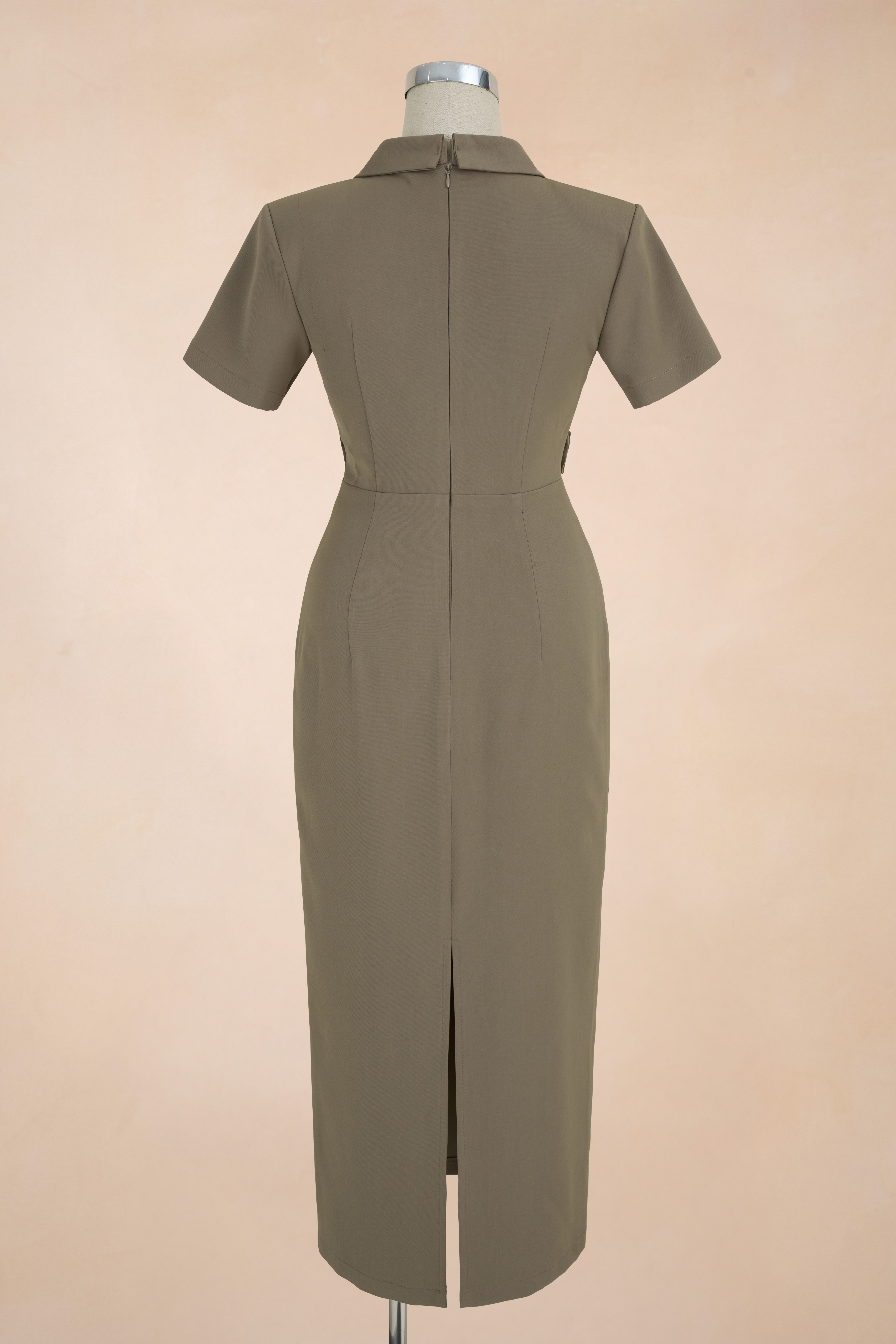 Đầm Bút Chì Suông Vạt Chéo Đính Đá