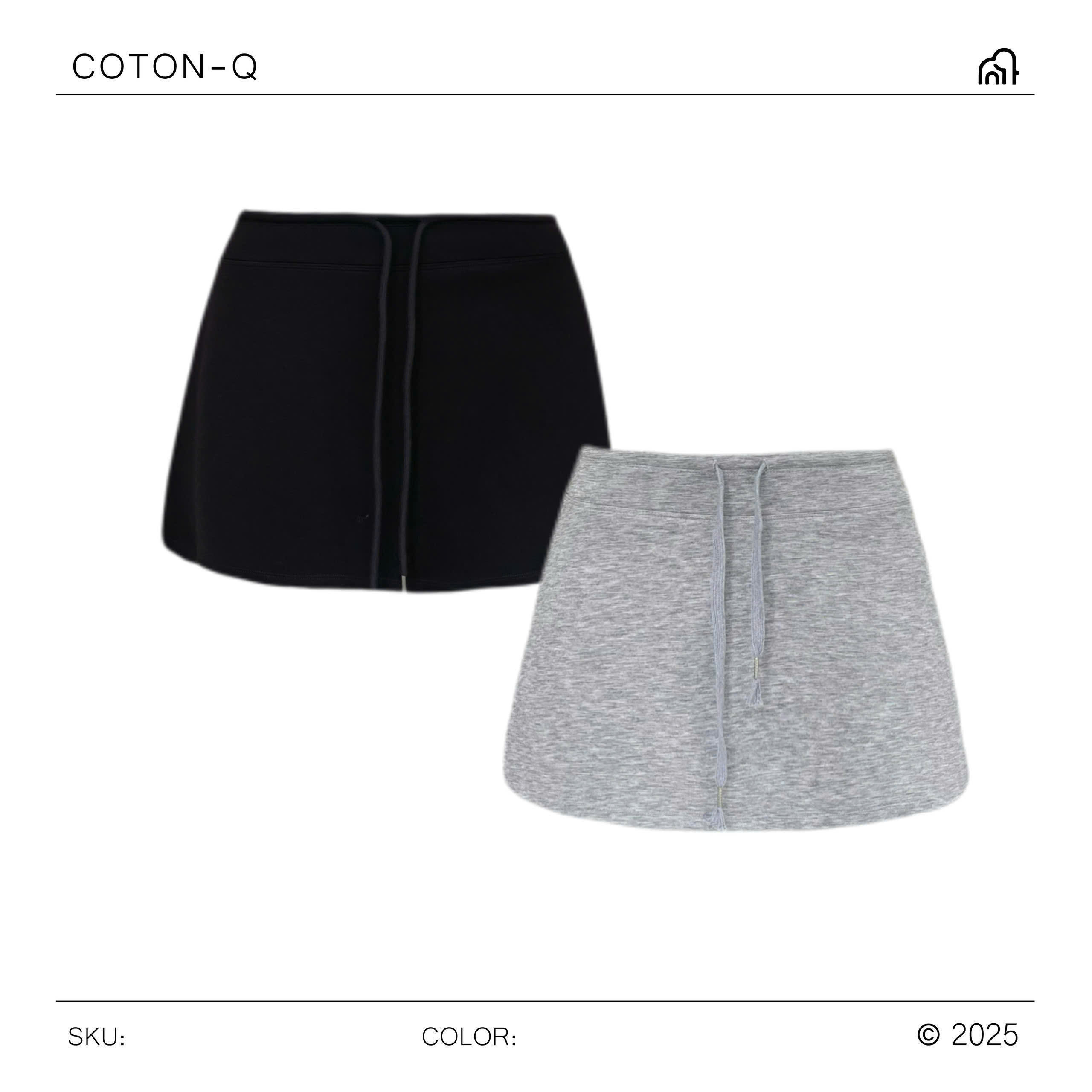 Chân váy thun umi phối túi ( XÁM )_thumbnail_3