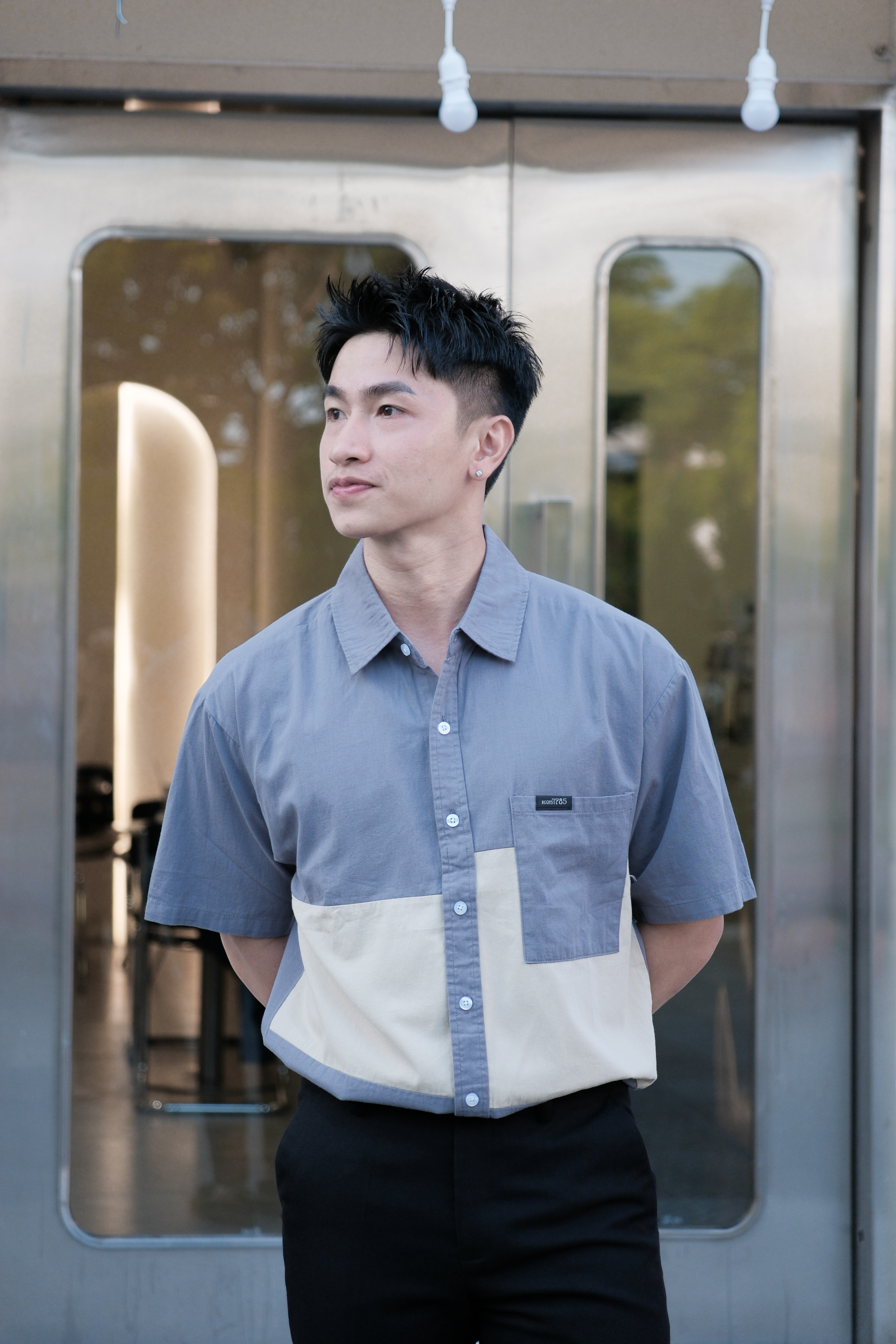 SA35 - Áo Sơ Mi Nam Tay Ngắn Phong Cách Nhật Bản, Chất Liệu Bông 100%, Thiết Kế Phối Màu Trẻ Trung_thumbnail_10