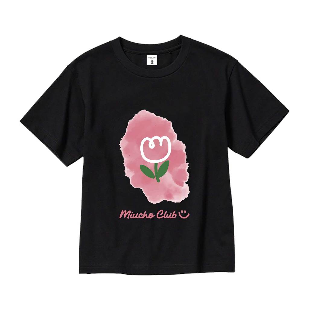 Áo thun cho bé gái form rộng AED705 Miucho Kid 100% vải cotton thoáng mát basic_thumbnail_0