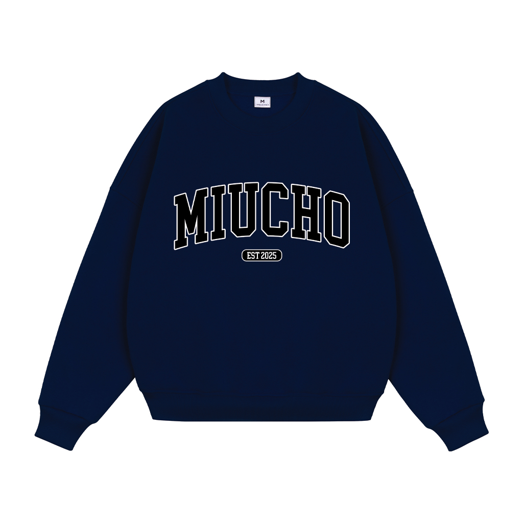 Áo sweater nam form boxy 1915 Miucho Club cổ tròn vải nỉ bông 350 GSM dày dặn in mix_thumbnail_9