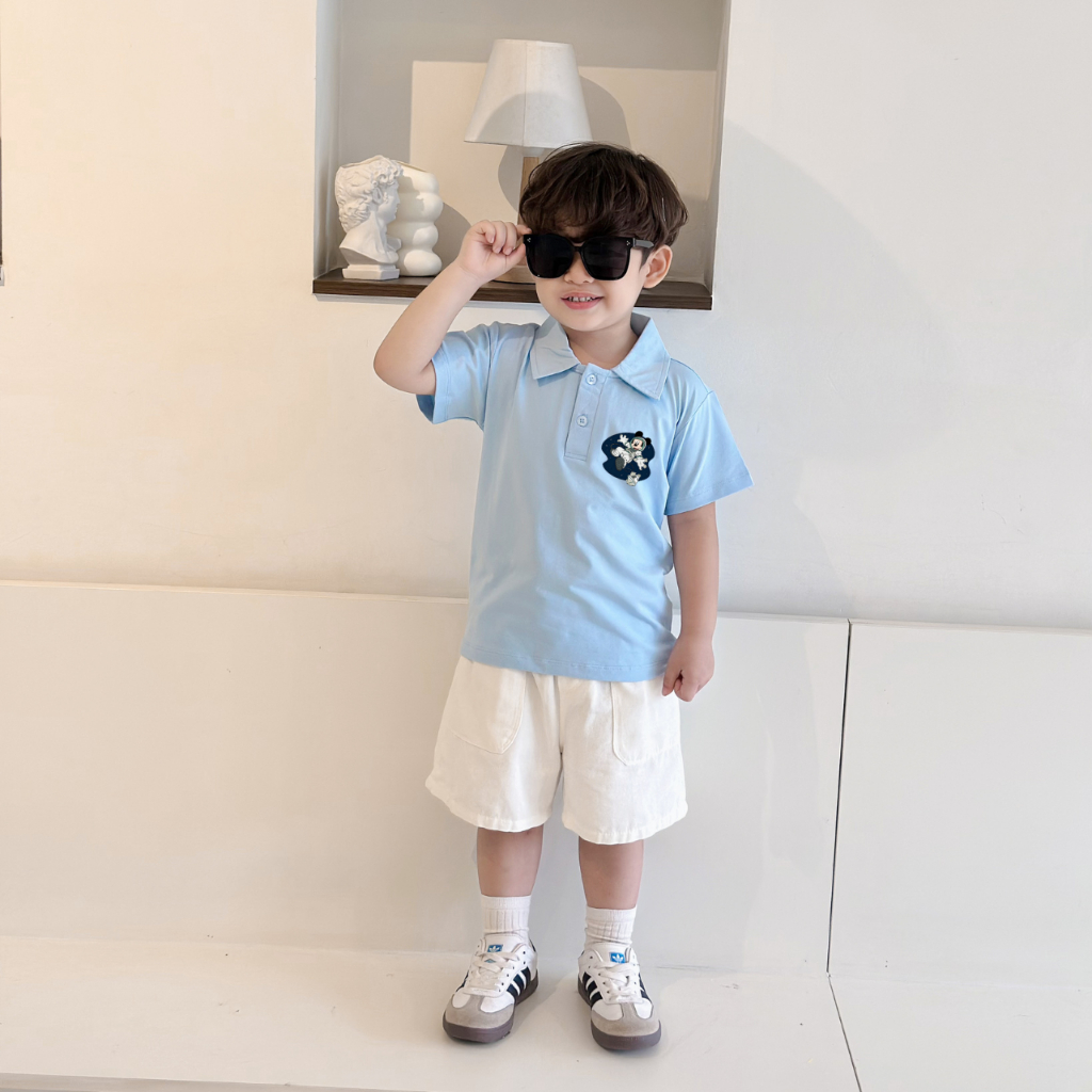 Áo polo bé trai nhiều màu hình Mickey chất thun cotton 4 chiều - Áo phông trẻ em cổ bẻ LOZA G0424_thumbnail_4
