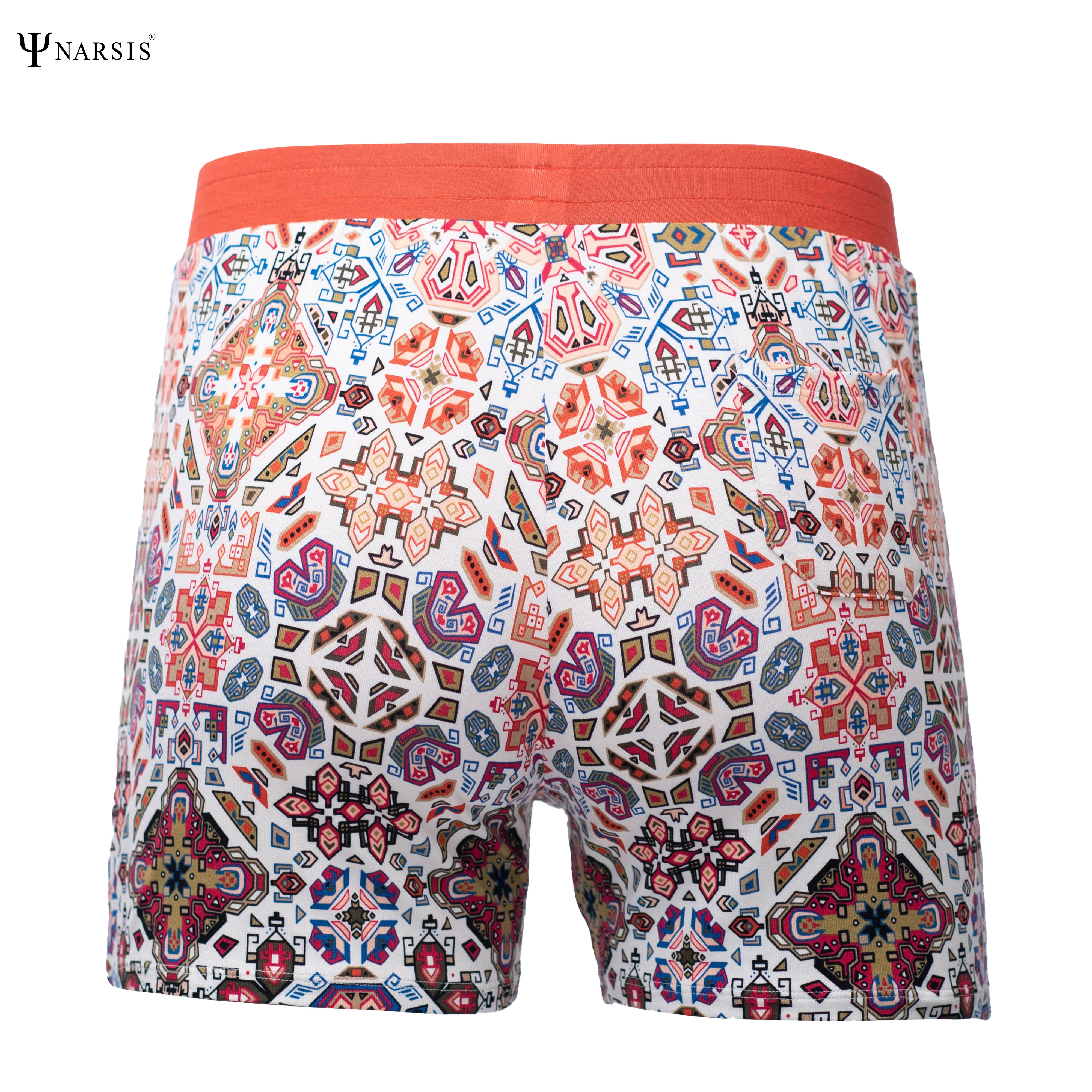 Quần đùi nam big size Narsis S25006 chất Cotton Spandex màu Hoa văn đỏ, thiết kế thoáng khí, phù hợp mùa hè_thumbnail_1