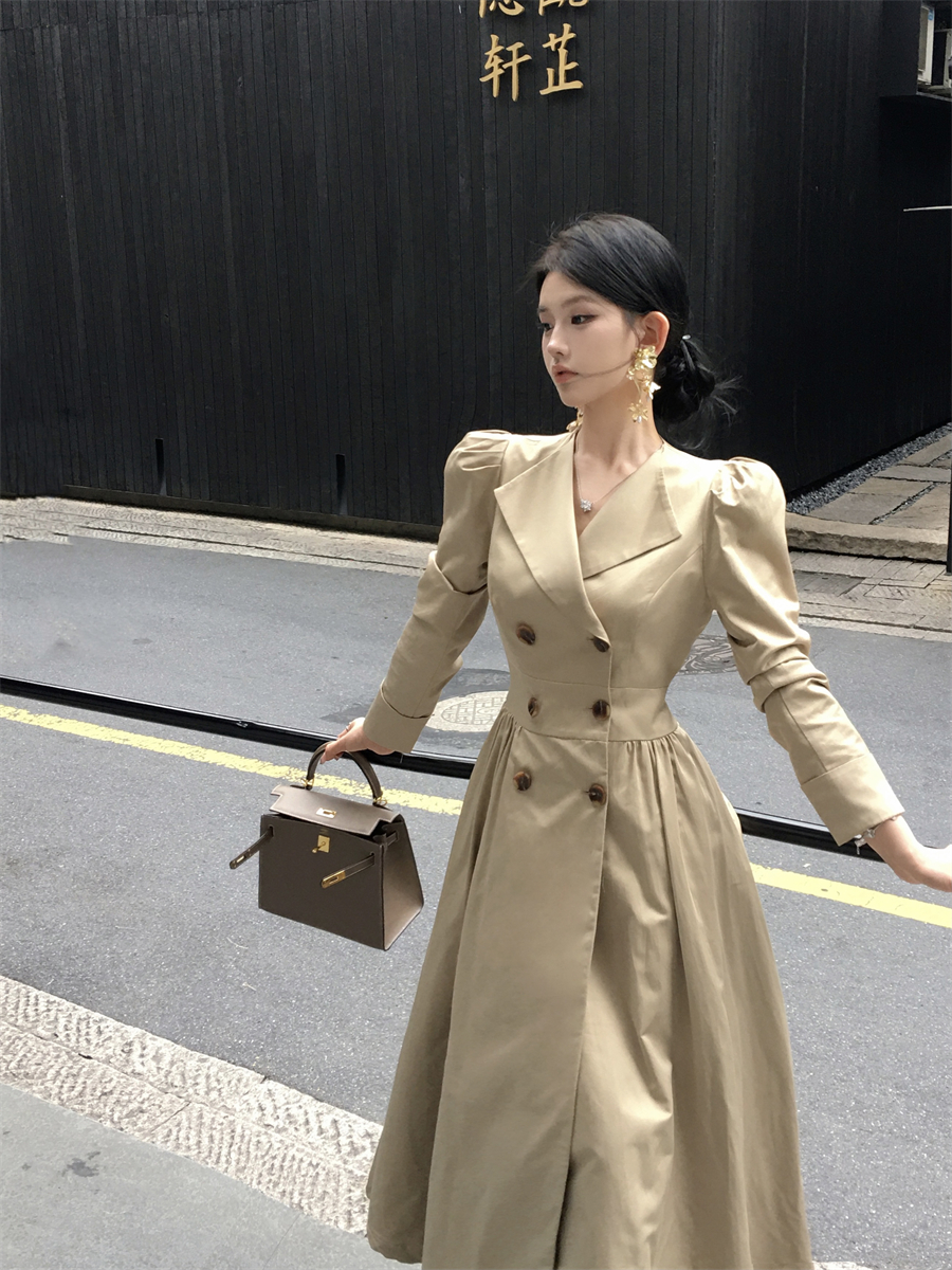 Trench Dress Dáng Dài Thanh Lịch