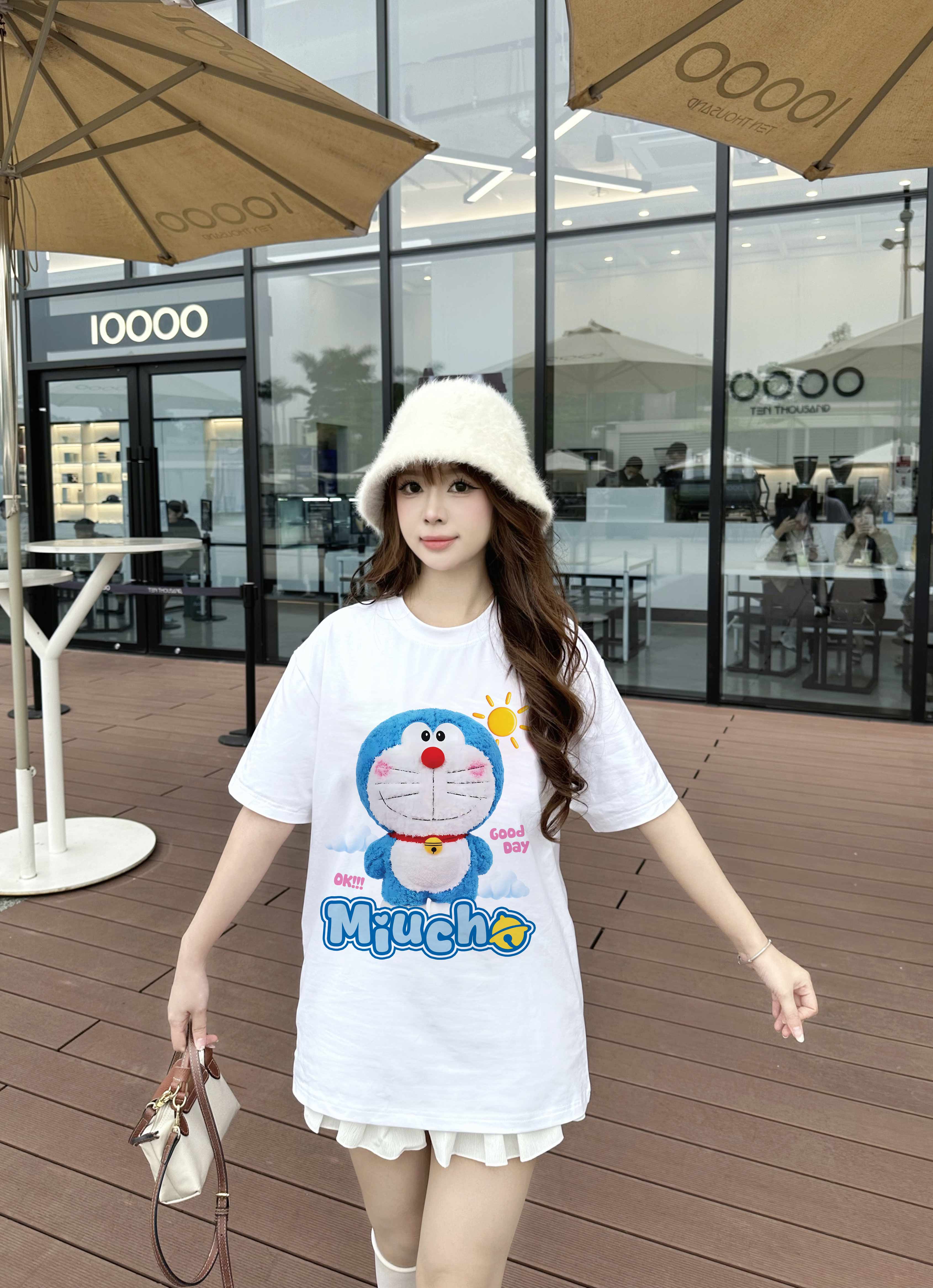 Áo thun nữ form rộng hình mèo máy 2319 Miucho vải cotton 4 chiều thoáng mát unisex in mix_thumbnail_6