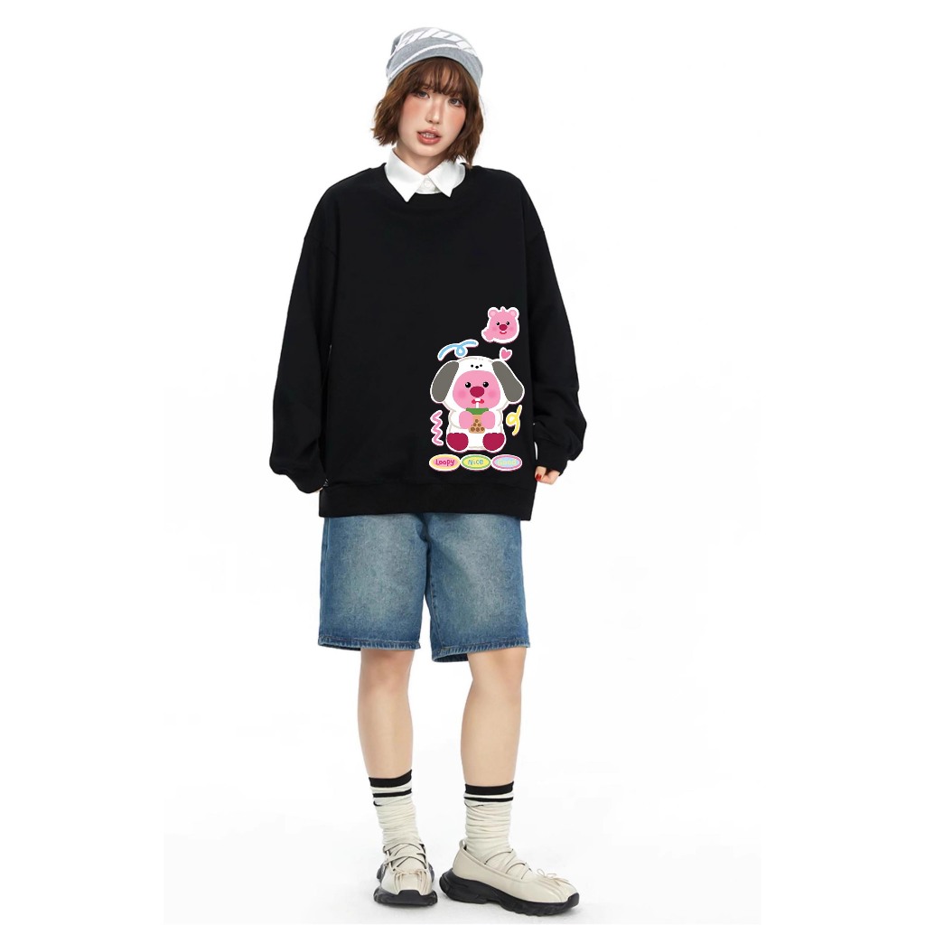 Áo sweater gấu Loopy unisex local brand STD759 Miucho chân cua in artwork_thumbnail_2